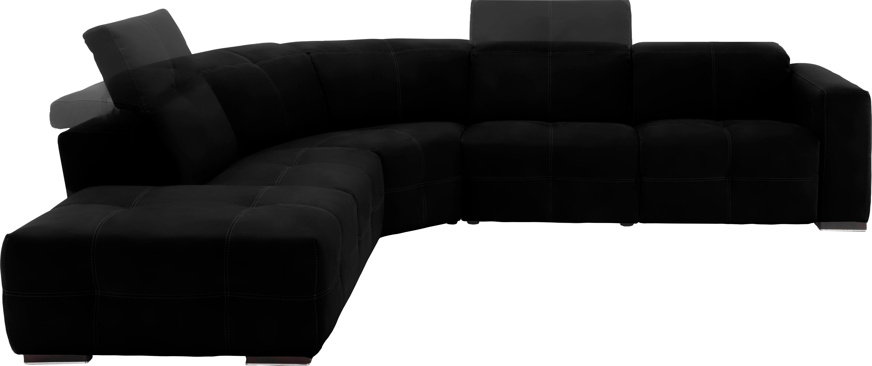 Egoitaliano Ecksofa "Sauvanne, Designsofa der Extraklasse, elegant und bequem, L-Form" wahlweise mit elektrischer Relaxfunktion, Kopfteilverstellung