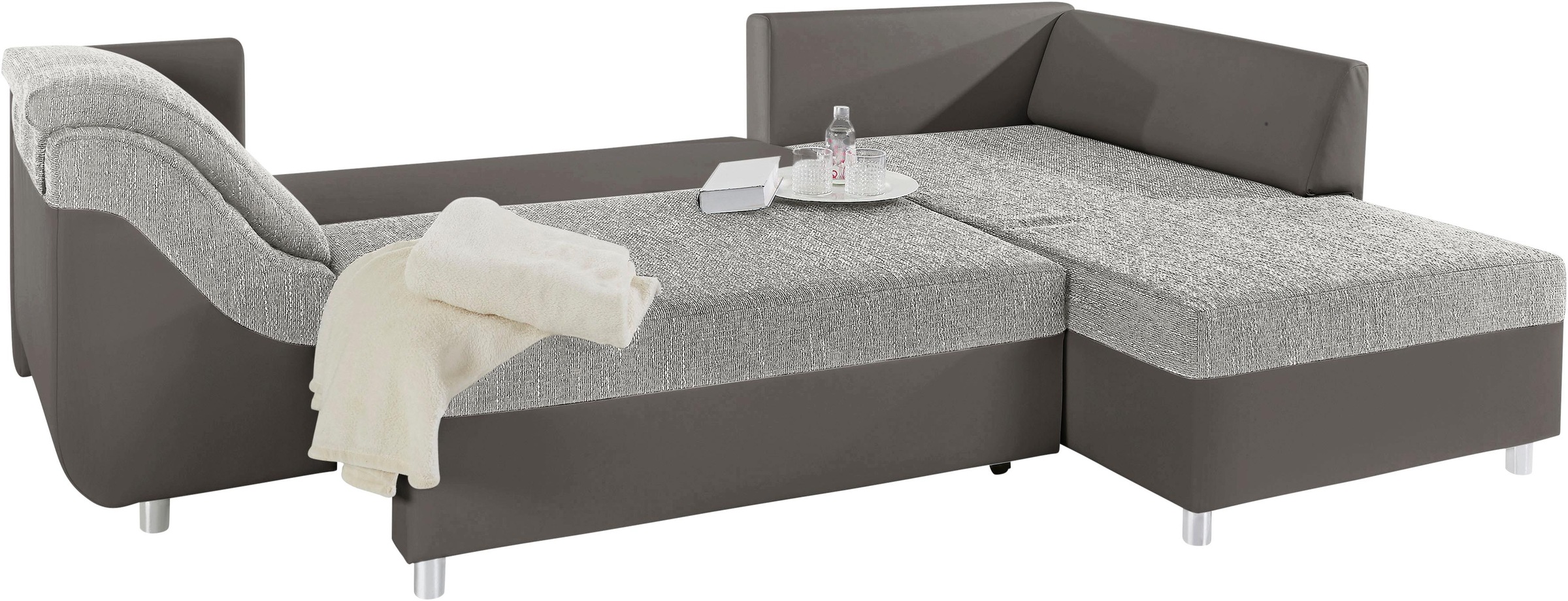 COLLECTION AB Ecksofa »Sally L-Form«, mit und ohne Bettfunktion, inklusive loser Rücken- und Zierkissen