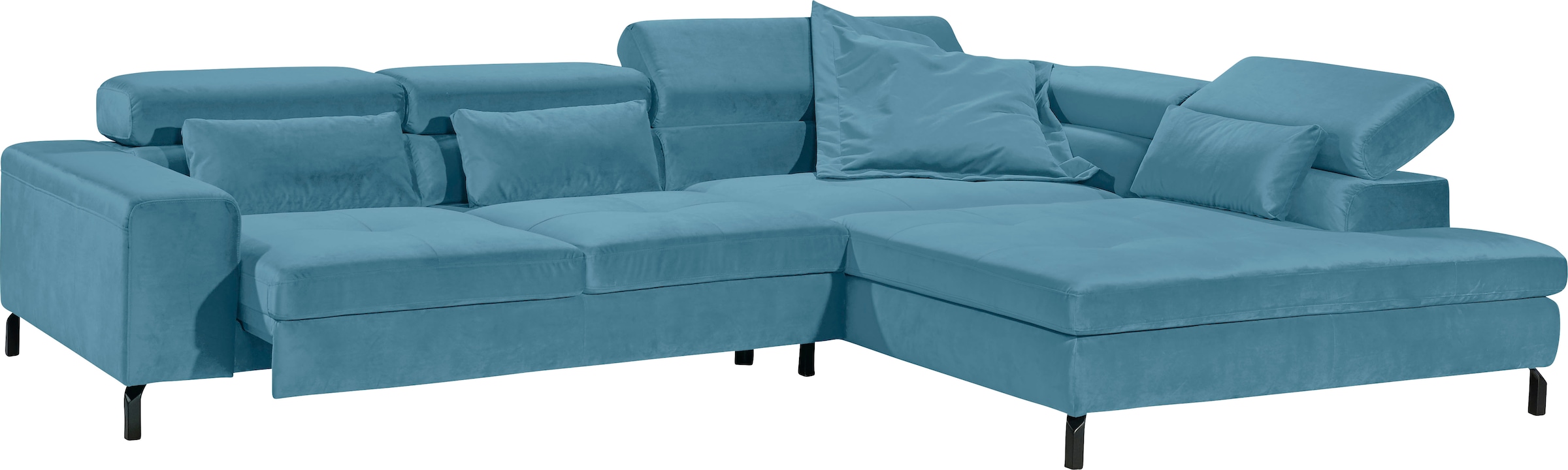 GALLERY M branded by Musterring Ecksofa »Felicia Due L-Form«, Wahlweise mit Sitzvorzug, inkl. Kopfteilverstellung, Sitzhöhe 40 cm