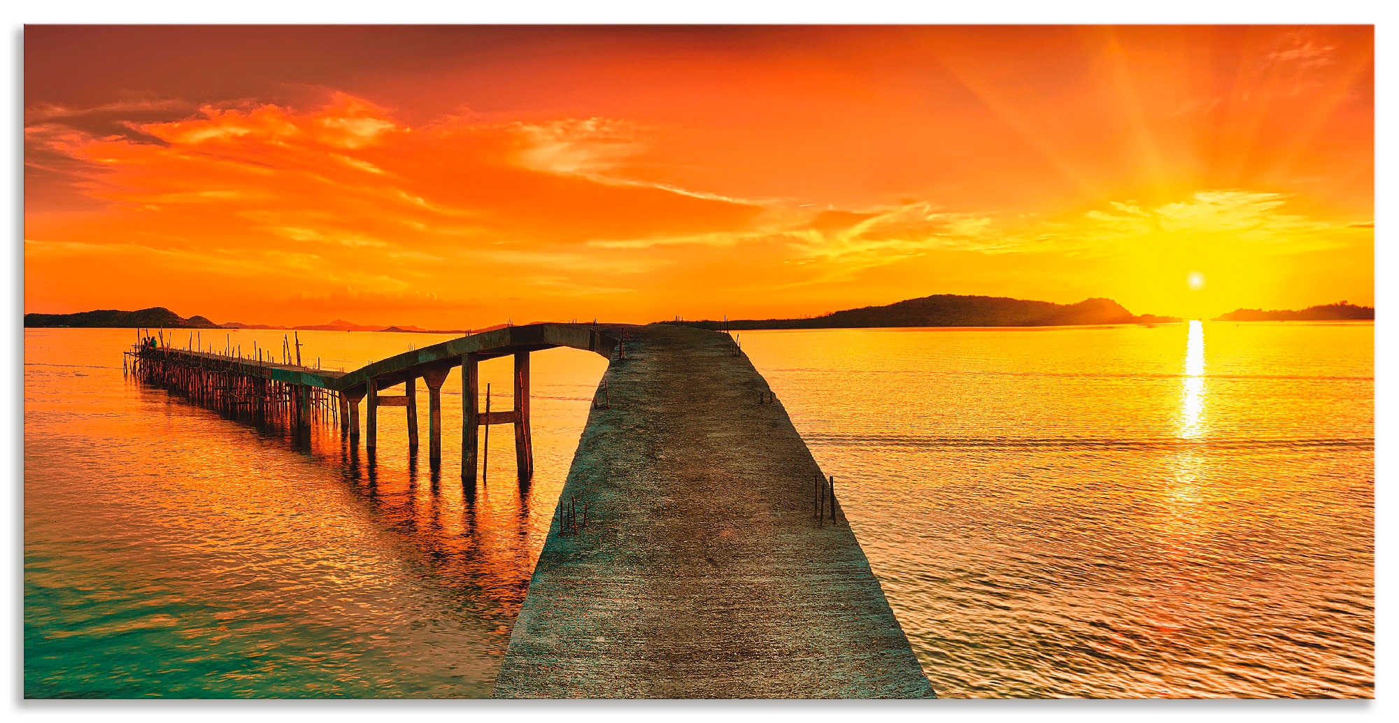 Artland Wandbild "Sonnenaufgang über dem Meer", Gewässer, (1 St.), als Alub günstig online kaufen