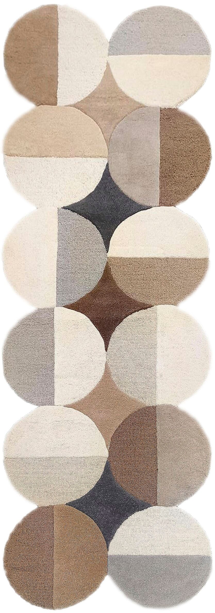 FLAIR RUGS Wollteppich »Mia Ellipse«, rechteckig, 12 mm Höhe, mit gebogenem Zuschnitt