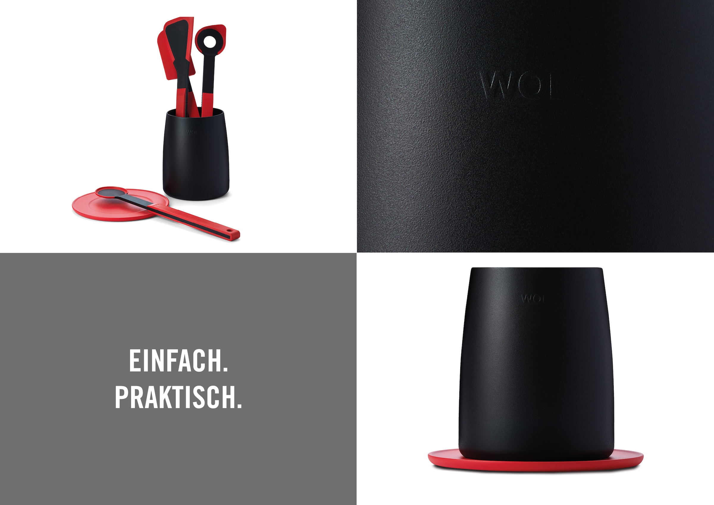 WOLL Kochbesteck-Set »Cook it«, (Set, 5 tlg.), aus hochwertigem Kunststoff und Silikon