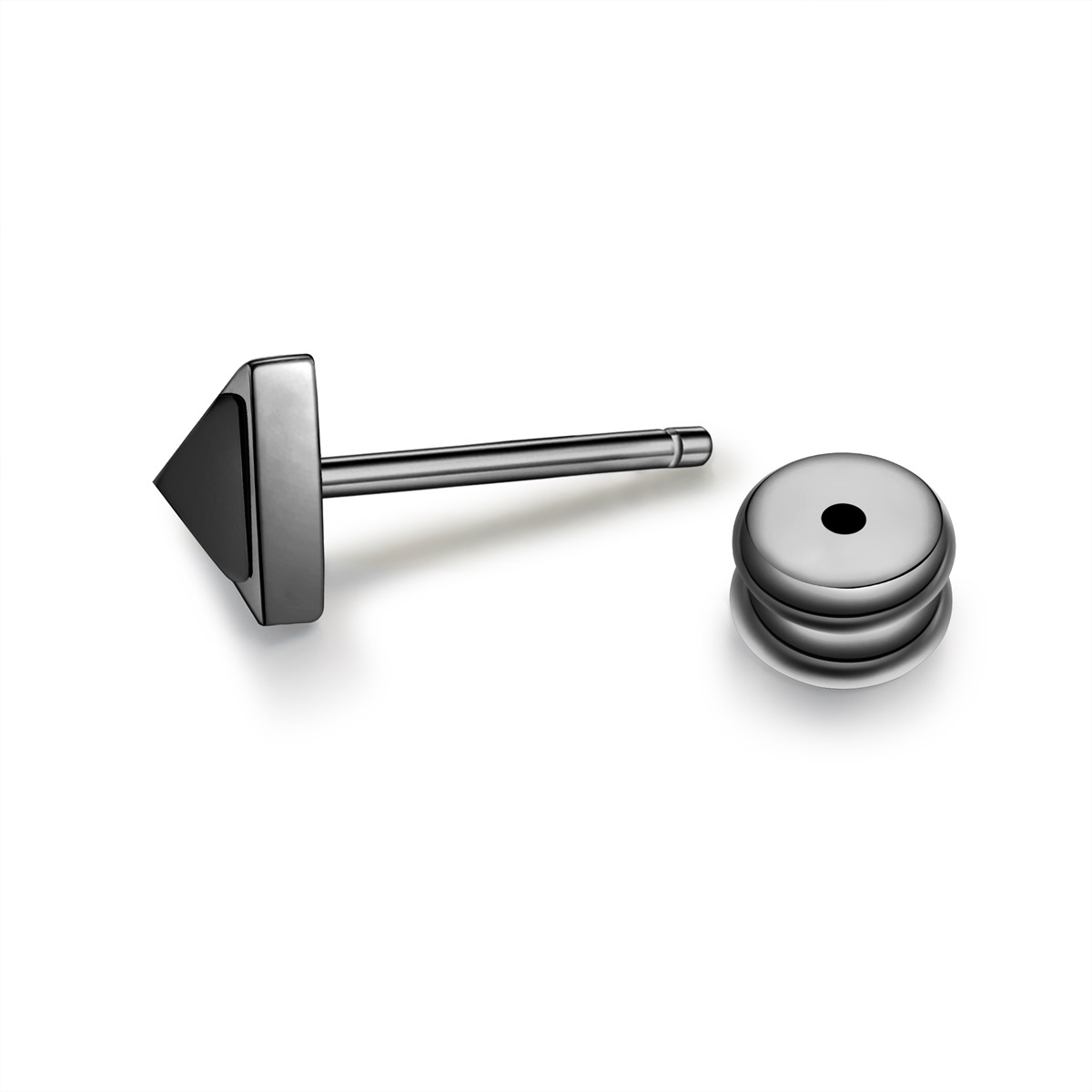 True Rebels TR336 Stud Earrings Gunmetal Black 2