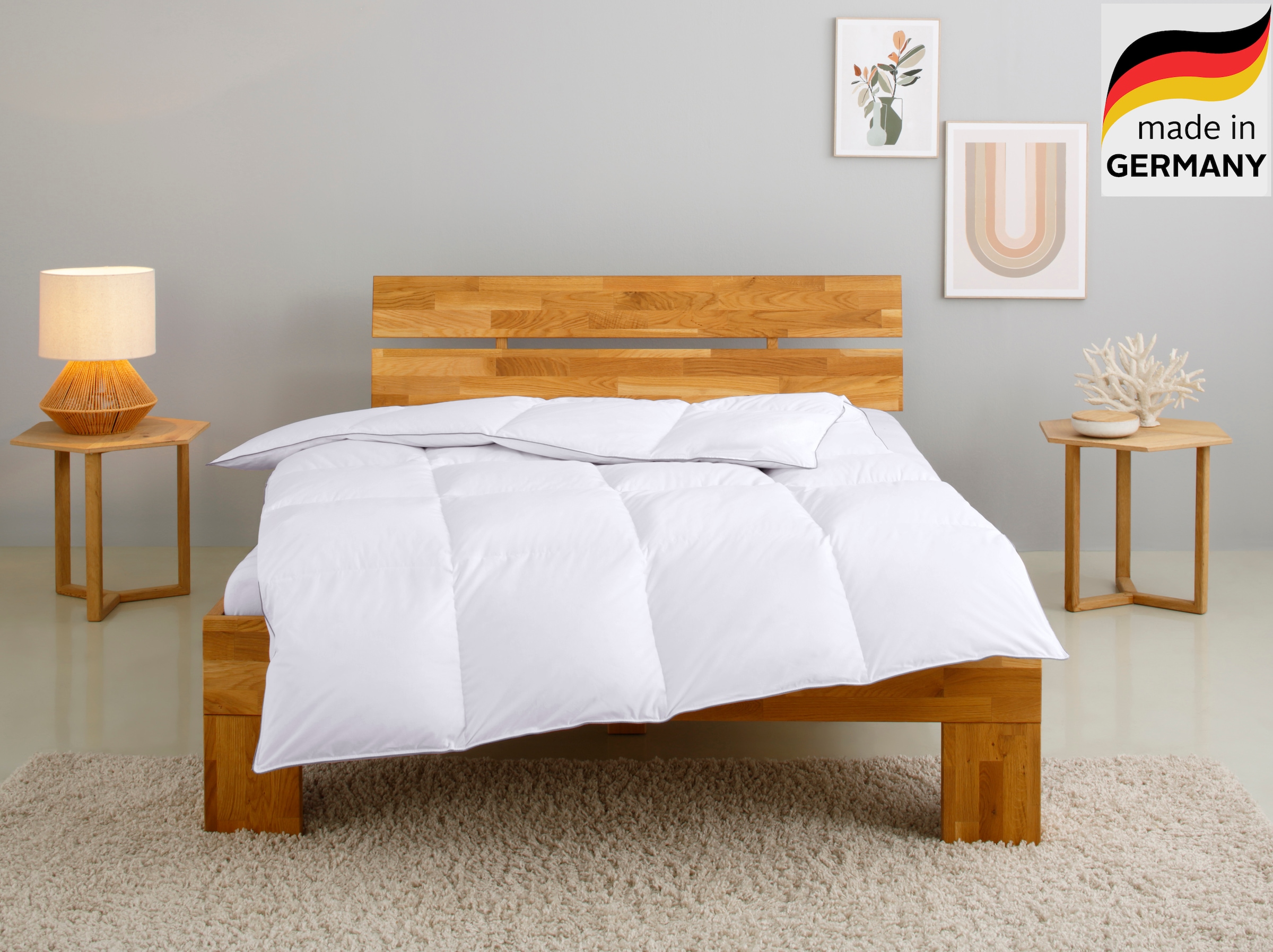 OTTO home Daunenbettdecke "Tamins, Bettdecke 135x200 cm, 155x220 cm, Made in Germany" warm Füllung 100% Daunen 1 Stk. tlg. Sommer, Winter, Decke, Made in Germany, Allergiker geeignet (NOMITE)