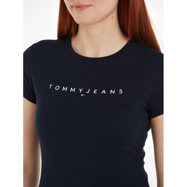 Tommy Jeans T-Shirt »TJW SLIM LINEAR TEE SS EXT«, mit Logostickerei online  kaufen | BAUR