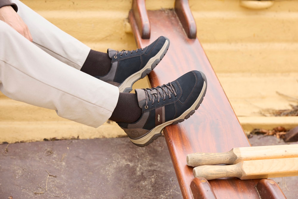 Rieker Sneaker  , Freizeitschuh, Outdoorschuh, Schnürschuh mit gepolstertem Schaftrand