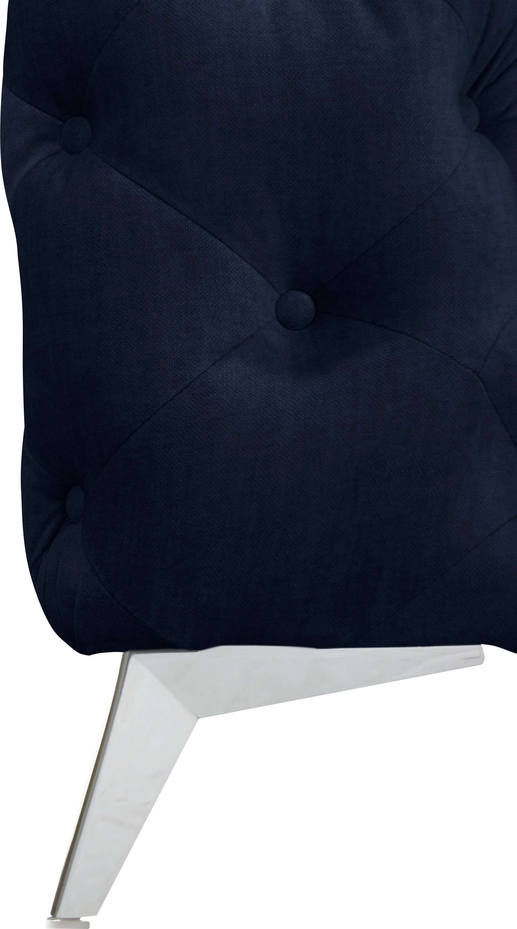 Leonique Chesterfield-Sofa »Ecksofa GLYNIS L-Form mit Wellenunterfederung, Maße B/T/H 264/204/75cm«, aufwändige Knopfheftung, moderne Chesterfield Optik, Fußfarbe wählbar