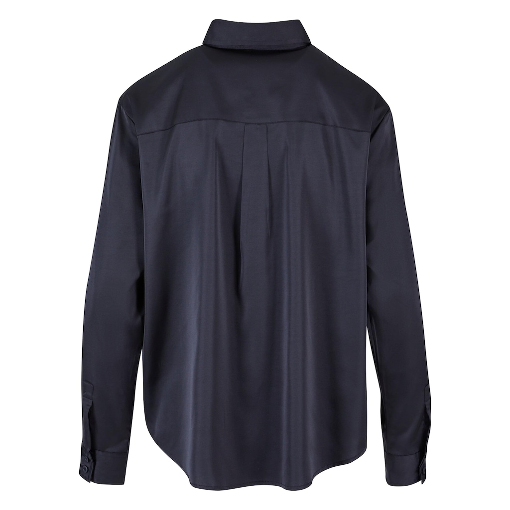 URBAN CLASSICS Langarmhemd »Urban Classics Damen Ladies Satin Shirt«