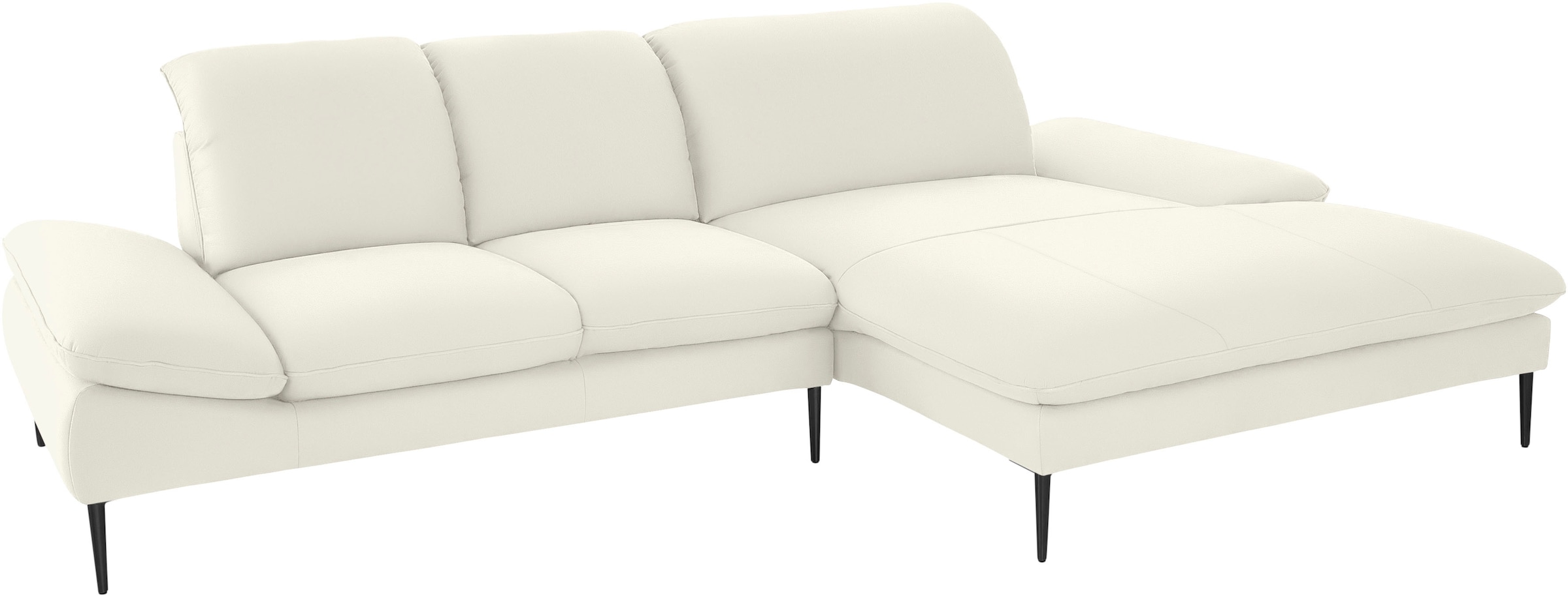 W.SCHILLIG Ecksofa »enjoy&MORE, Designsofa, elegant und bequem, L-Form«, Sitztiefenverstellung, Füße schwarz pulverbeschichtet, Breite 310 cm