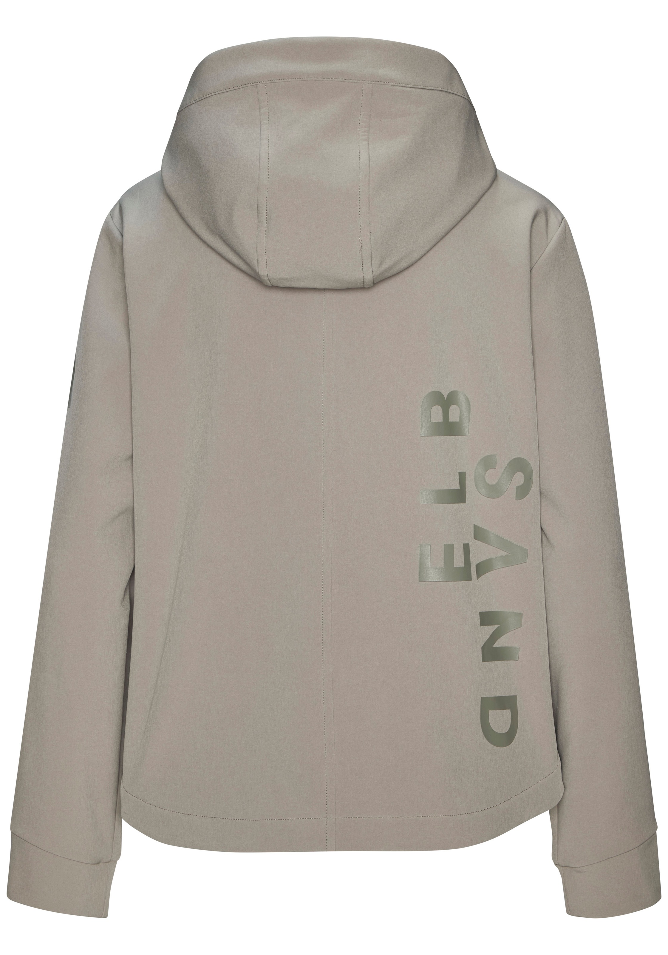 Softshelljacke ELBSAND, Damen, Gr. XL/42, khaki, Web, Obermaterial: 85% Polyester, 15% Elasthan. Futter: 100% Polyester, hüftlang, Jacken Softshelljacke, mit verstellbarer Kapuze 3