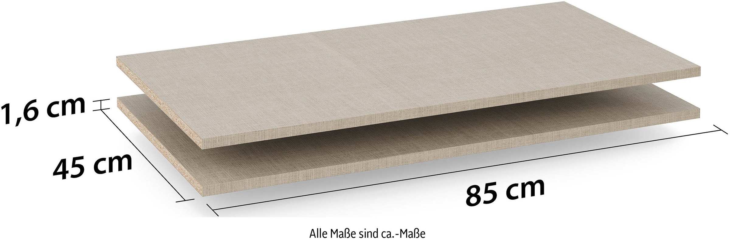 rauch Einlegeboden "Zubehör für Rauch-Schwebetürenschränke BLUE" 2er-Set Breite 85 cm, Tiefe 45 cm