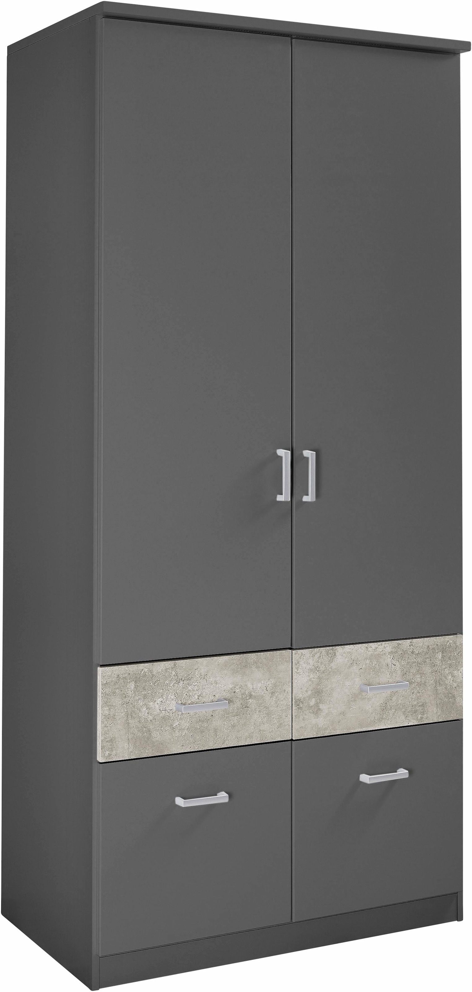 rauch Kleiderschrank "Kleiderschrank Schrank Garderobe deckenhoher Schrank BREMEN" optional mit Spiegel, Breiten: 91/136/181 cm, Höhe: 199 cm, in vielen Farbvariationen, inkl. Kranzblende MADE IN GERMANY