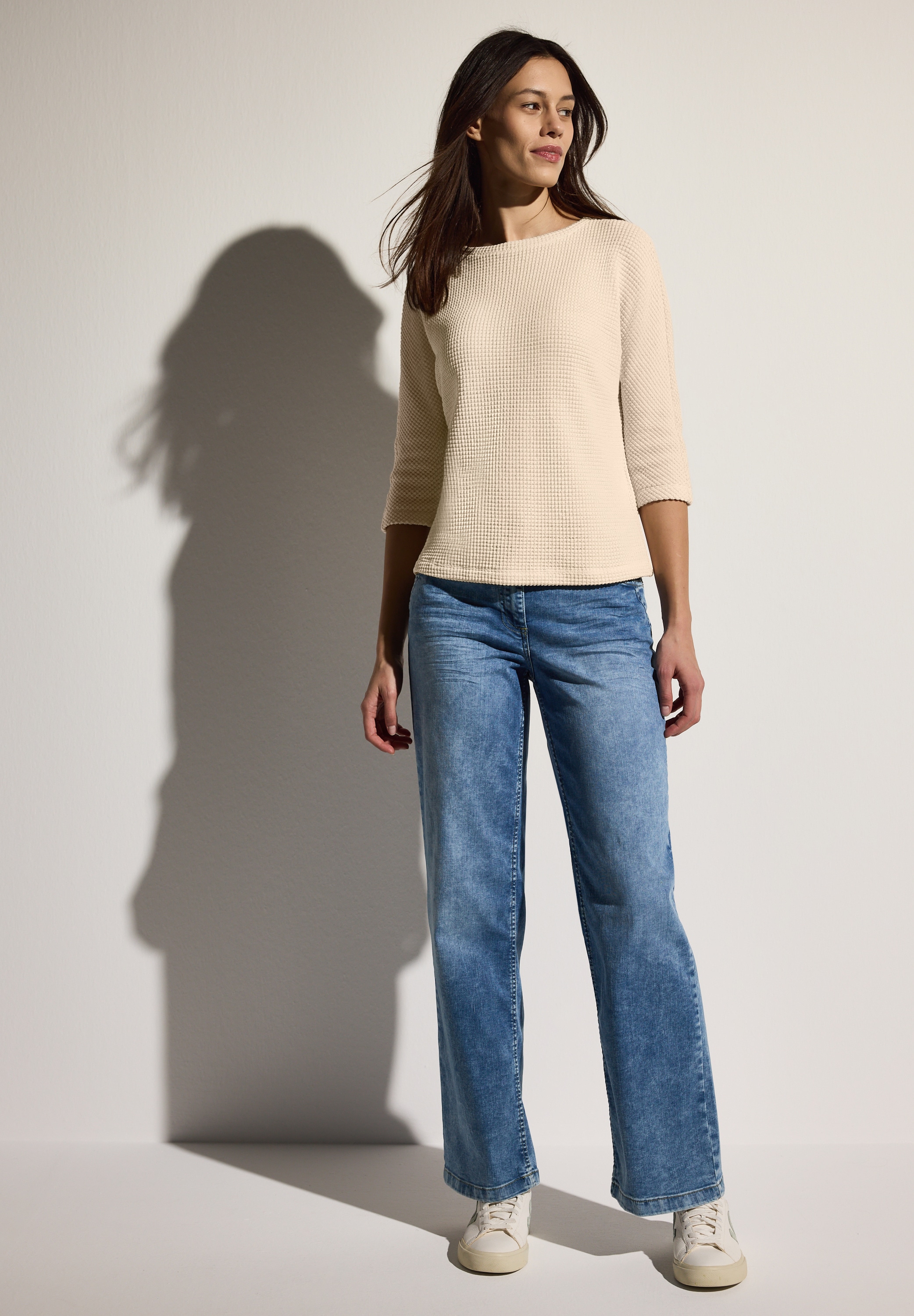 Cecil 3/4-Arm-Shirt, mit U-Boot-Ausschnitt