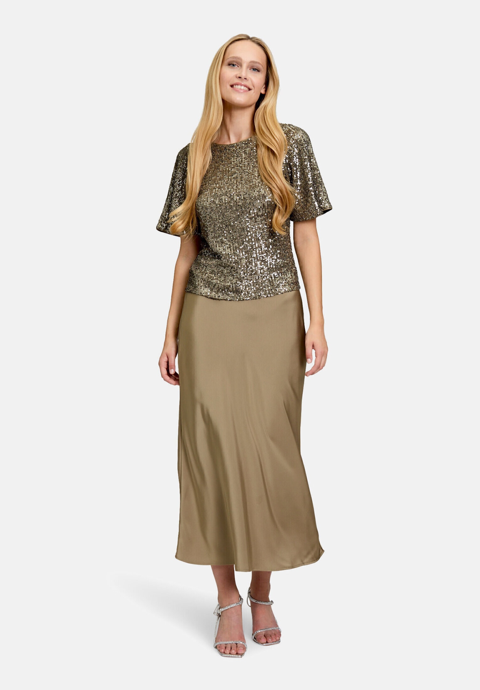 Vera Mont Kurzarmshirt "Damen mit Flügelärmeln" 1 Stk. Pailletten