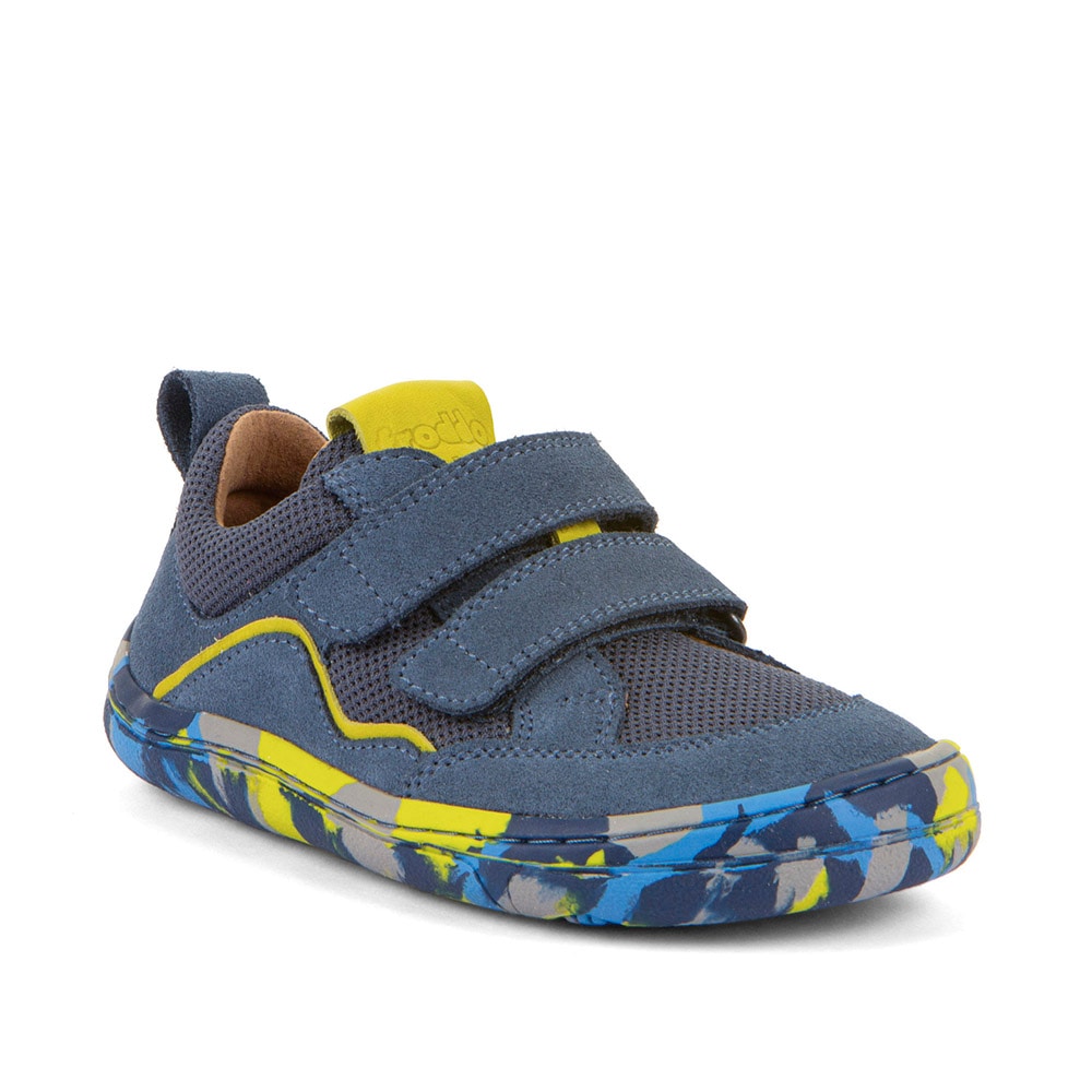 FRODDO Jungen Barfußschuh "BAREFOOT BAZE", Gr. 31denim, Leder, Textil, colorblocking, Schuhe, Klettschuh, Sneaker, Freizeitschuh mit bunter Laufsohle