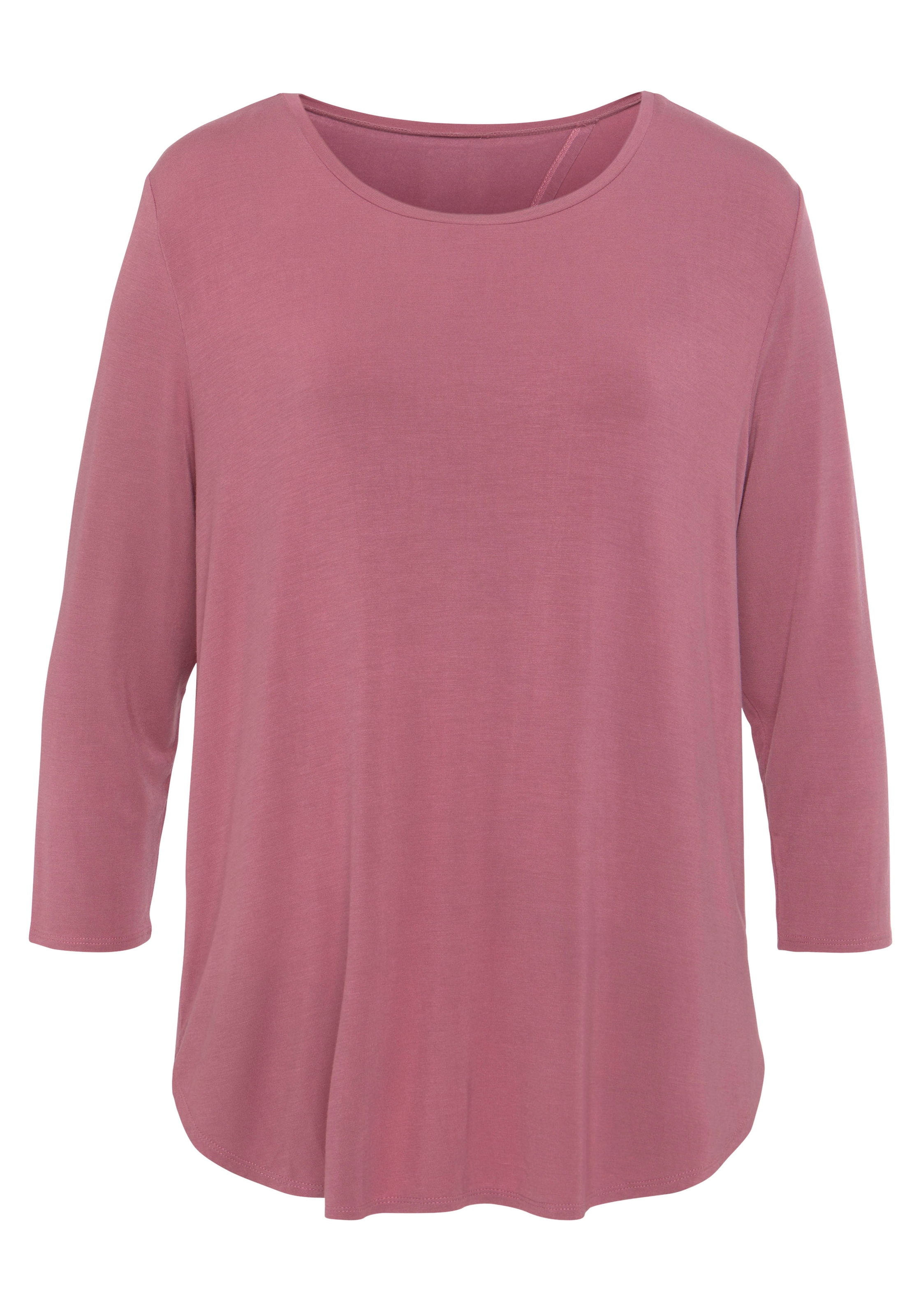 LASCANA 3/4-Arm-Shirt »mit modischem Schlitz am Rücken«, aus weichem Viskose-Stretch