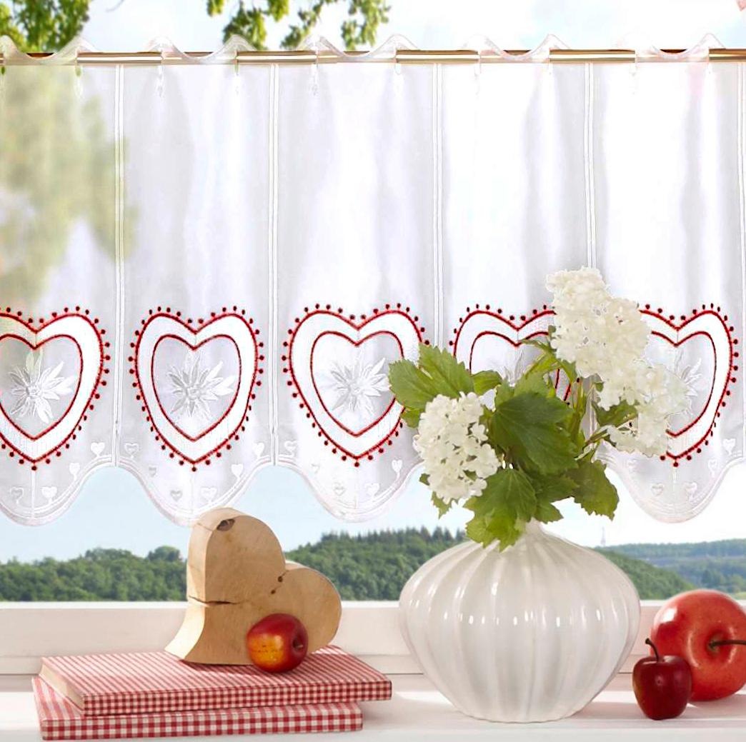 Stickereien Plauen Scheibengardine "Durach1832" Stangendurchzug 1 Stk. tlg. günstig online kaufen