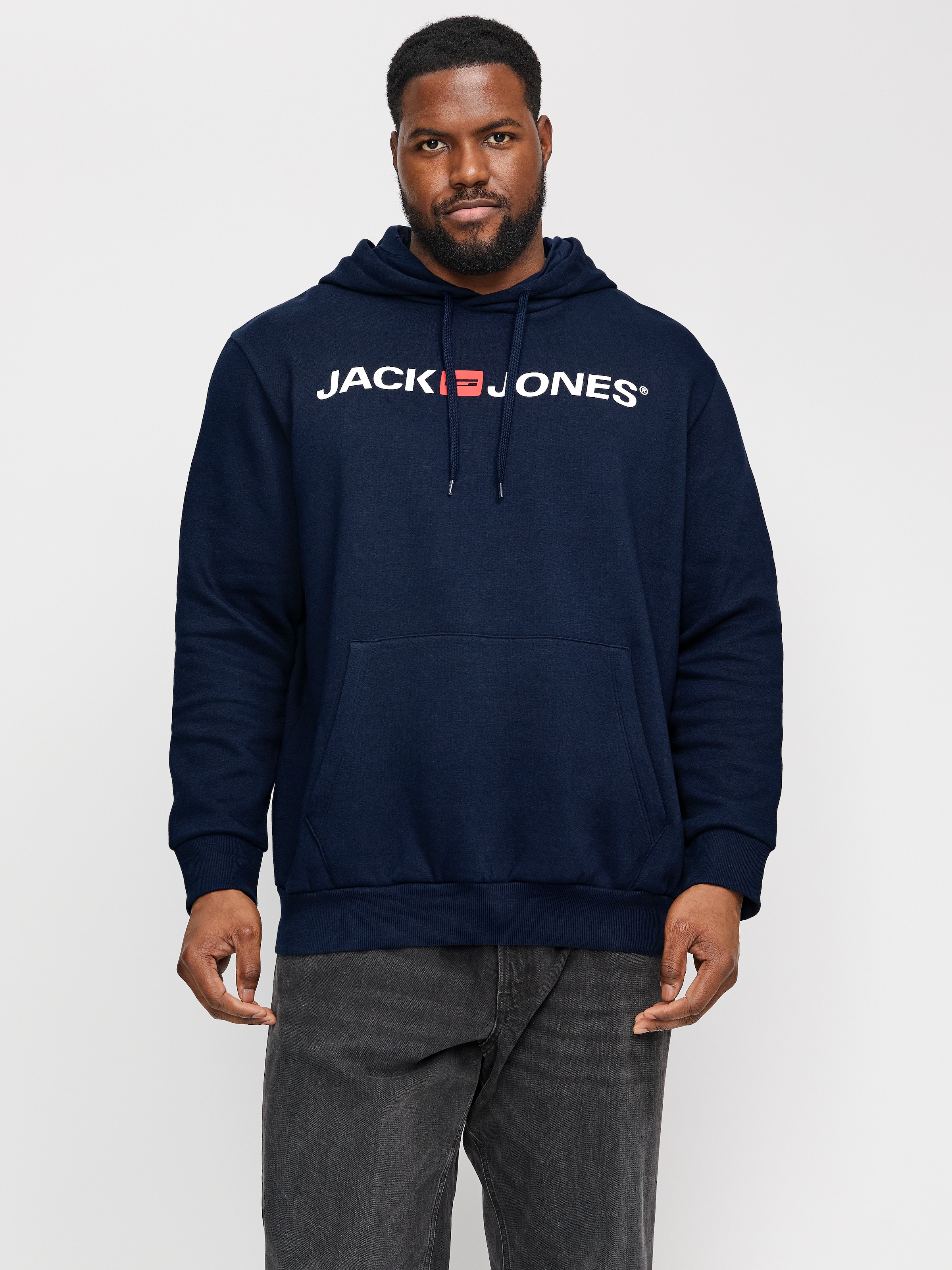 Jack & Jones PlusSize Kapuzensweatshirt »JJECORP OLD LOGO SWEAT HOOD NOOS PLS«, mit Logo Print