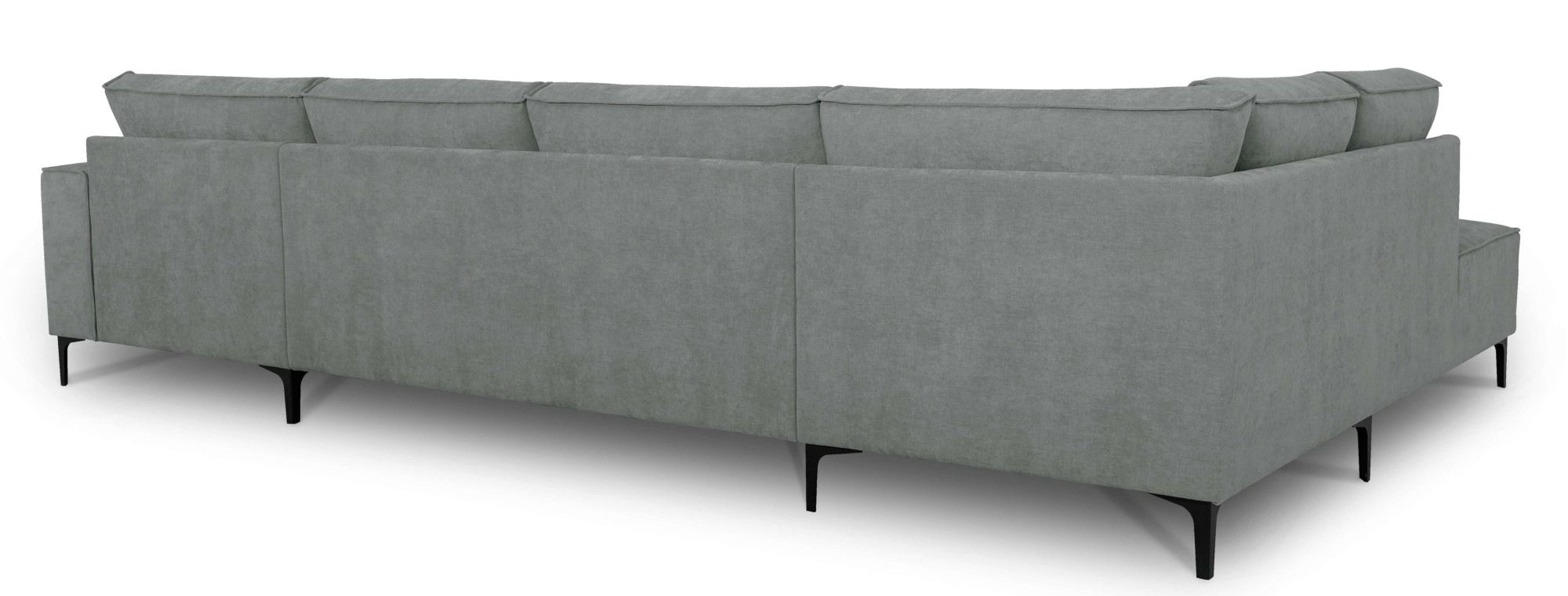 Places of Style Wohnlandschaft »XXL Sofa Oland, Struktur, Flachgewebe, Luxus-Microfaser, Boucle«, U-Form, 345 cm, Wellenunterfederung, Skandi-Design, Metallfüße