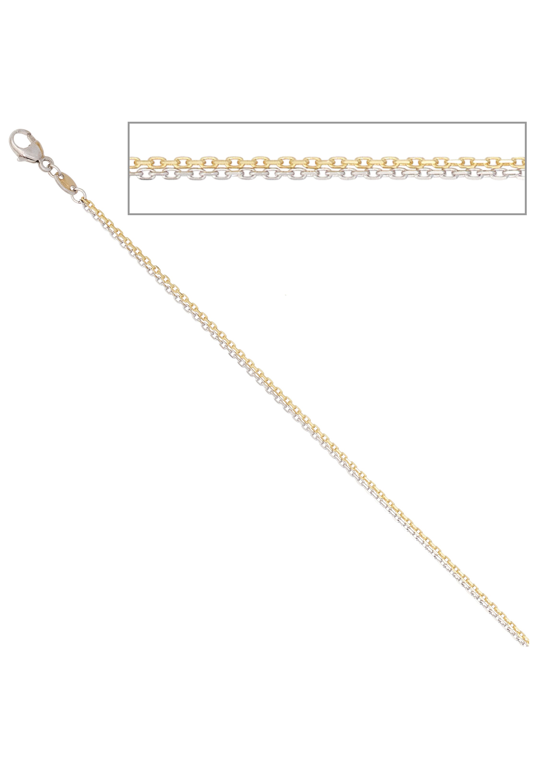 JOBO Goldkette, Ankerkette 2-reihig 585 Gelbgold Weißgold 45 cm online  bestellen | BAUR | Ketten ohne Anhänger