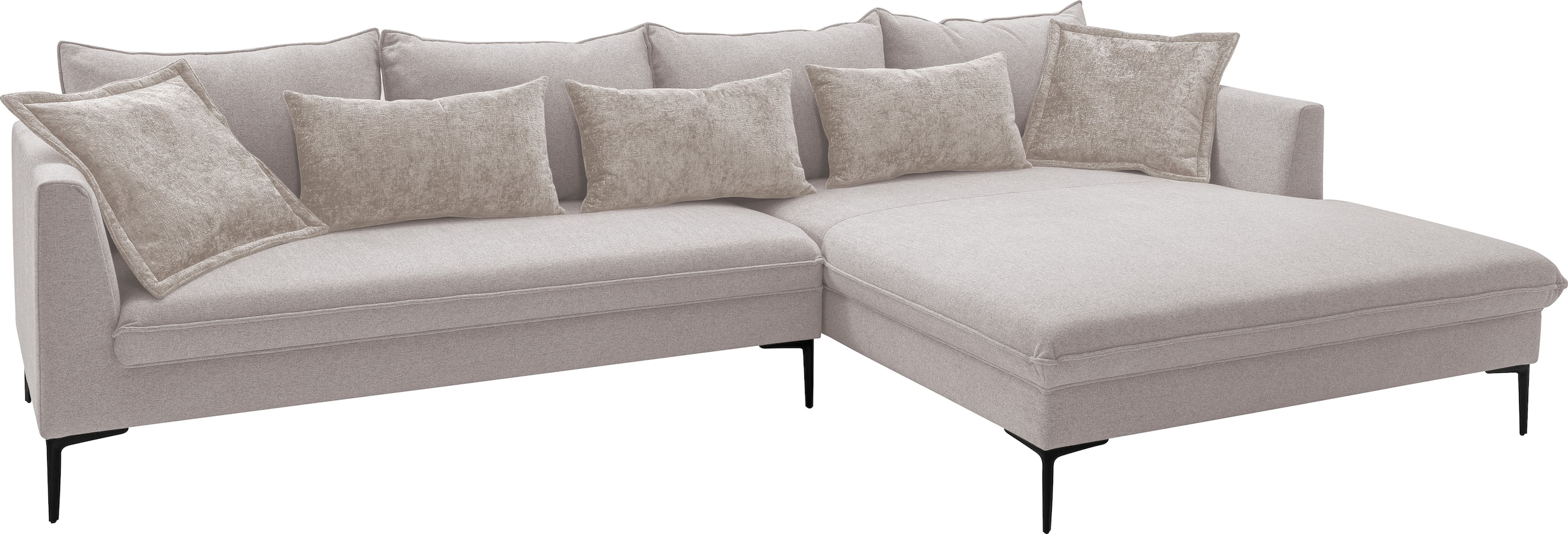 exxpo - sofa fashion Ecksofa »Piazza, elegant und edel, Designsofa mit tollem Sitzkomfort,«, (2 St.), Longchair Ecke in hochwertiger Verarbeitung, Stellmaße 321x187cm