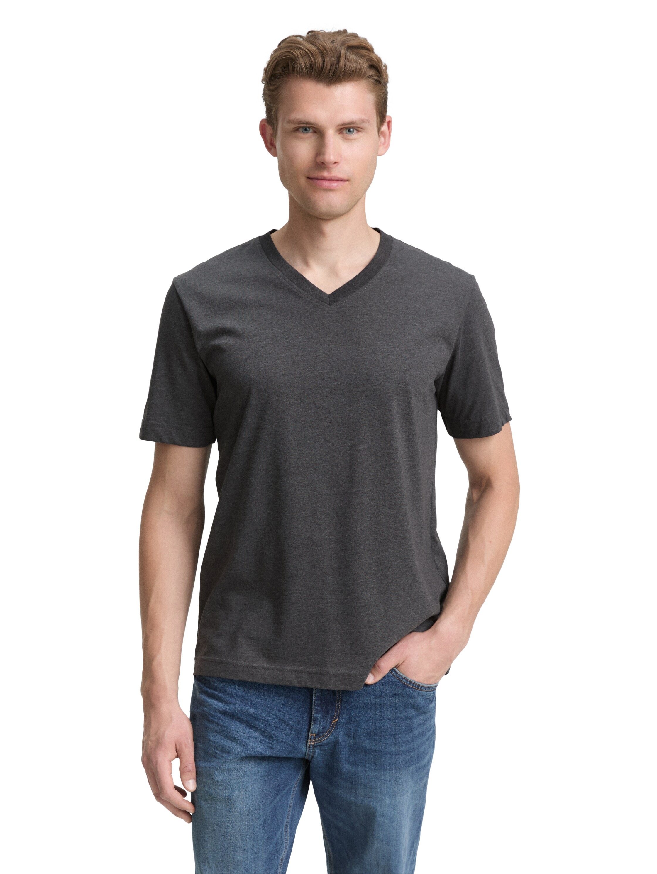 TOM TAILOR T-Shirt Packung, 2 Stk. tlg. mit V-Ausschnitt, Doppelpack günstig online kaufen