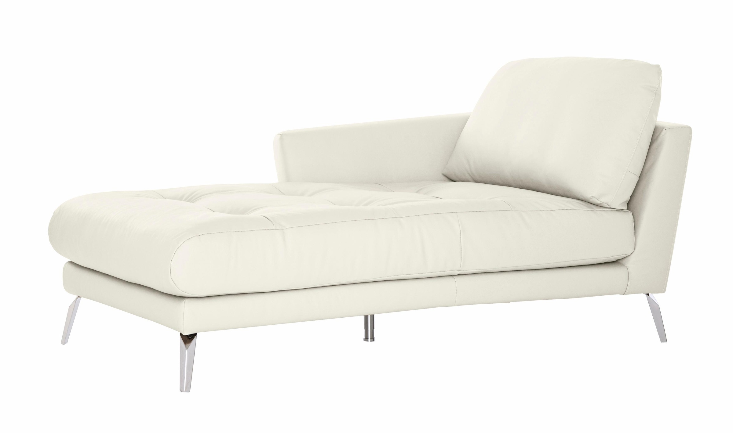 W.SCHILLIG Chaiselongue »softy«, mit dekorativer Heftung im Sitz, Füße Chrom glänzend