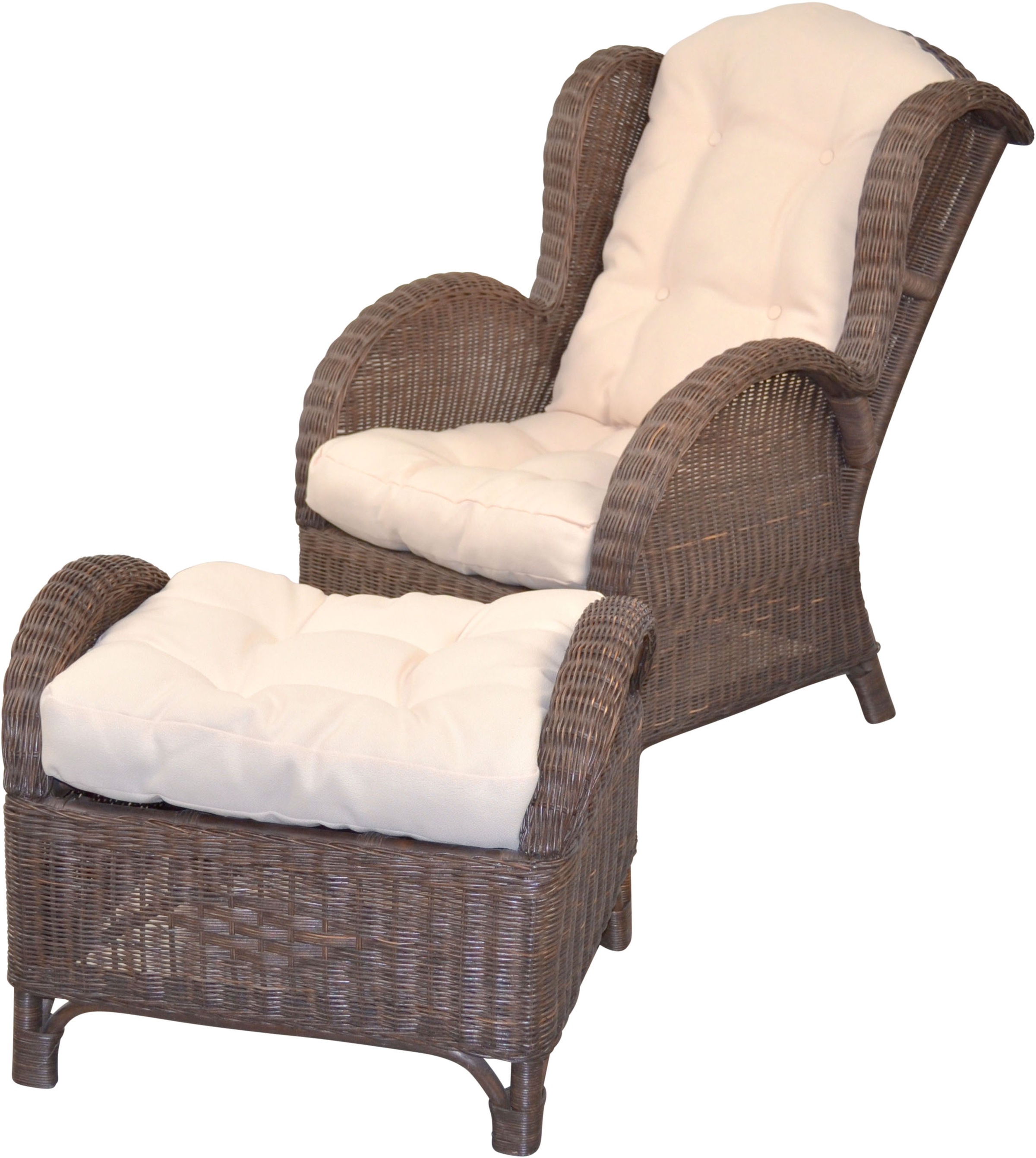 HOFMANN LIVING AND MORE Ohrensessel 2 Stk. tlg. Handgeflochten günstig online kaufen