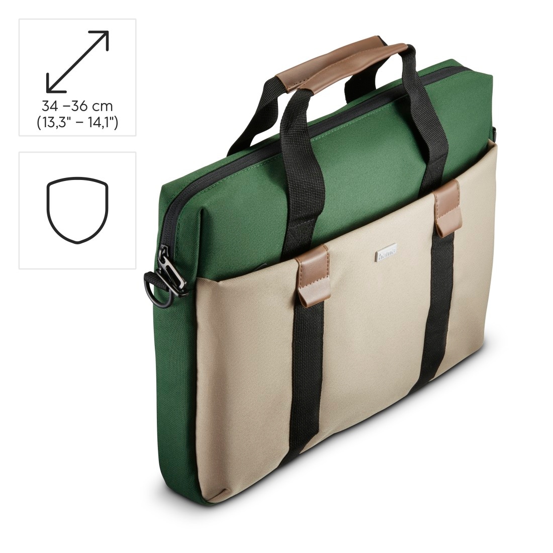 Hama Laptoptasche »Nachhaltige Notebooktasche für 34-36 cm (13,3 -14,1 Zoll), Trolleyband«, Recyceltes Polyester, Laptopfach, Vordertasche Organizerstruktur