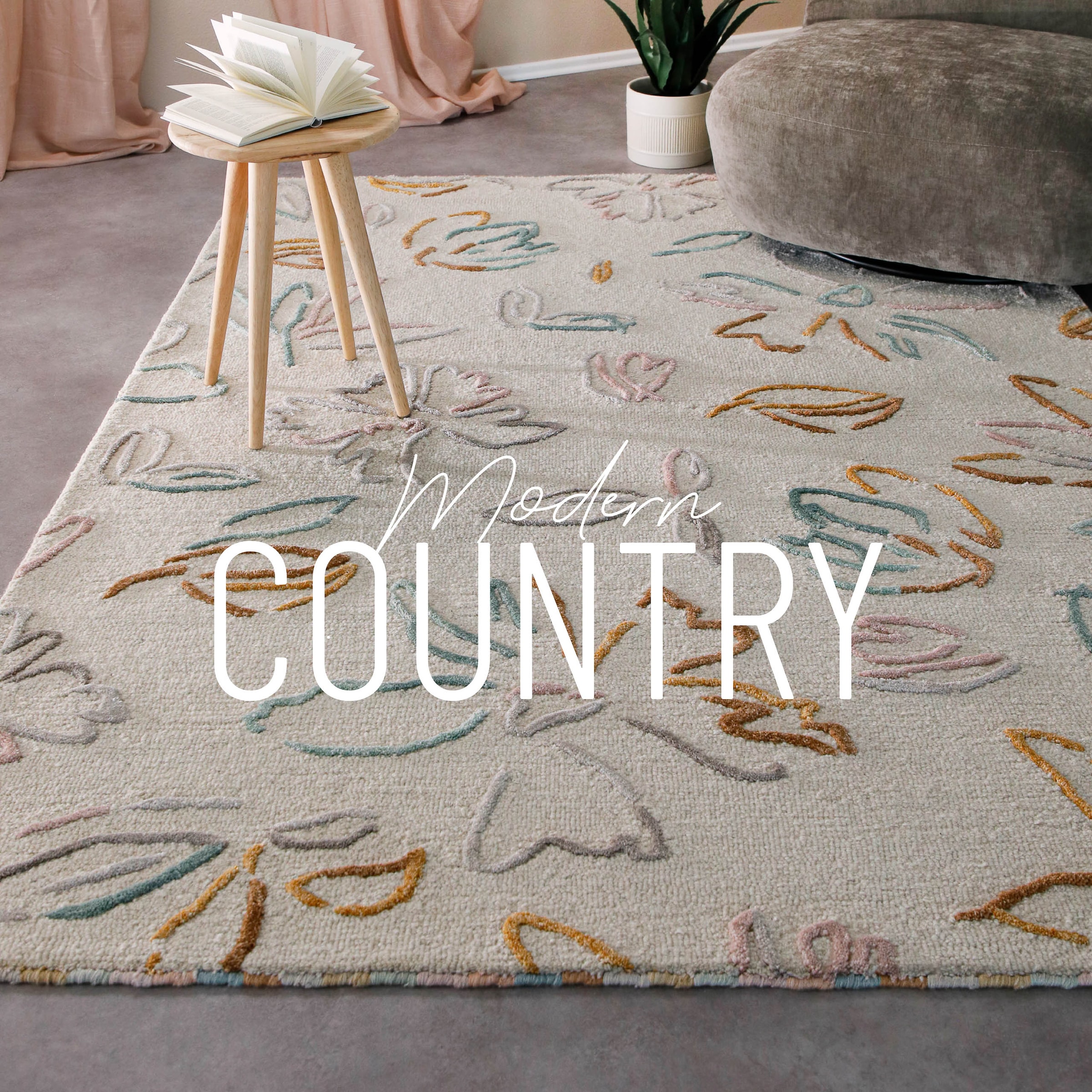 Wecon home Teppich "Vee" rechteckig 10 mm Höhe Wollteppich, floral, hochwer günstig online kaufen