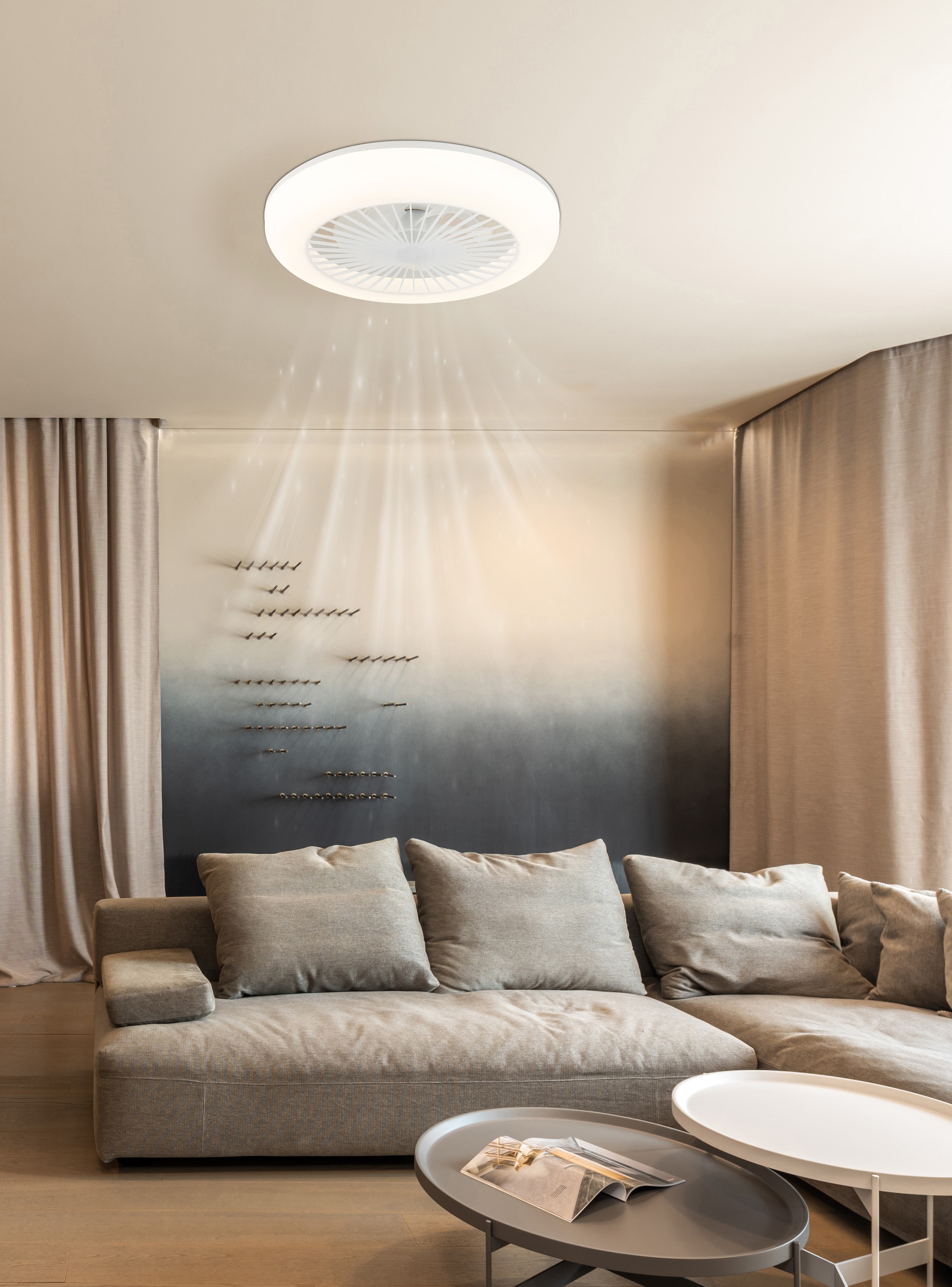 GLOBO LIGHTING Deckenleuchte »FERRELL« LED-Modul 1 Stk. Deckenventilator mit LED, dimmbar, smart & energiesparend