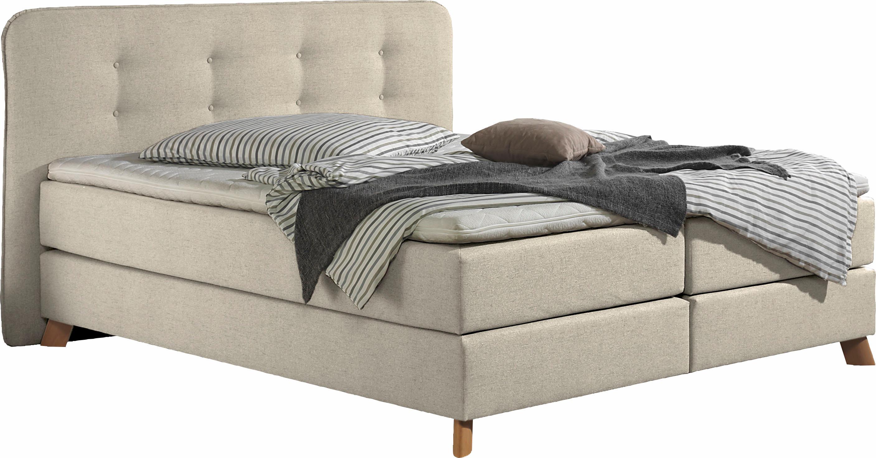 Thumbnail - Home affaire Boxspringbett "Cecina", in 5 Breiten, 3 Ausführungen, 2 Härtegrade, Knopfheftung, Topper