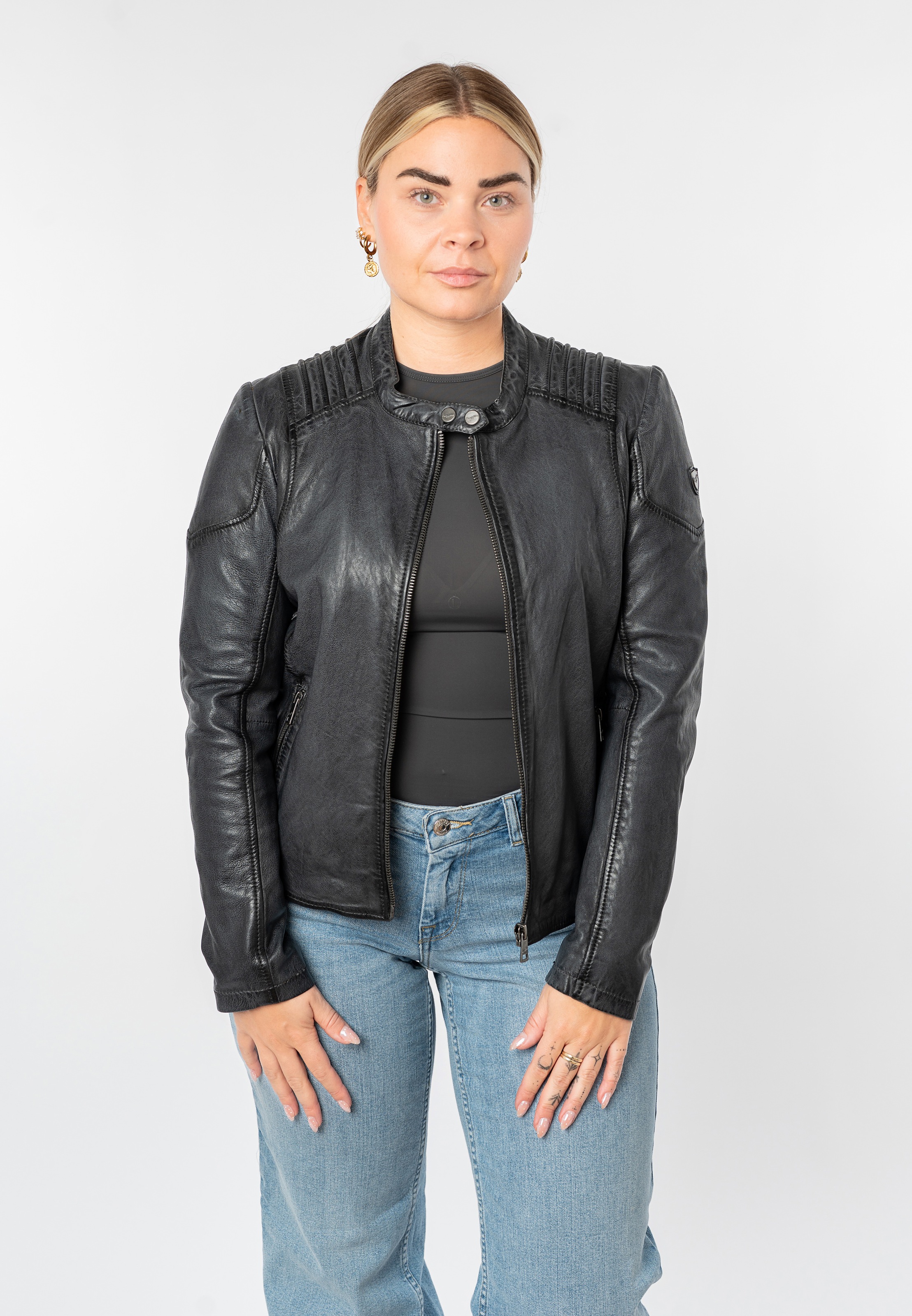 Mauritius Lederjacke "MWGionna" mit Bikerkragen günstig online kaufen