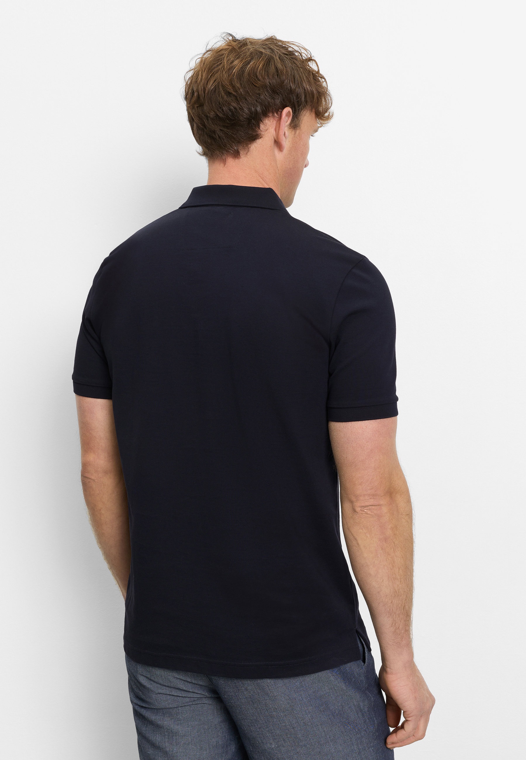 Poloshirt OLYMP "OLYMP Casual Wirk", Herren, Gr. L, blau (marine), 100% Baumwolle, Shirts 3