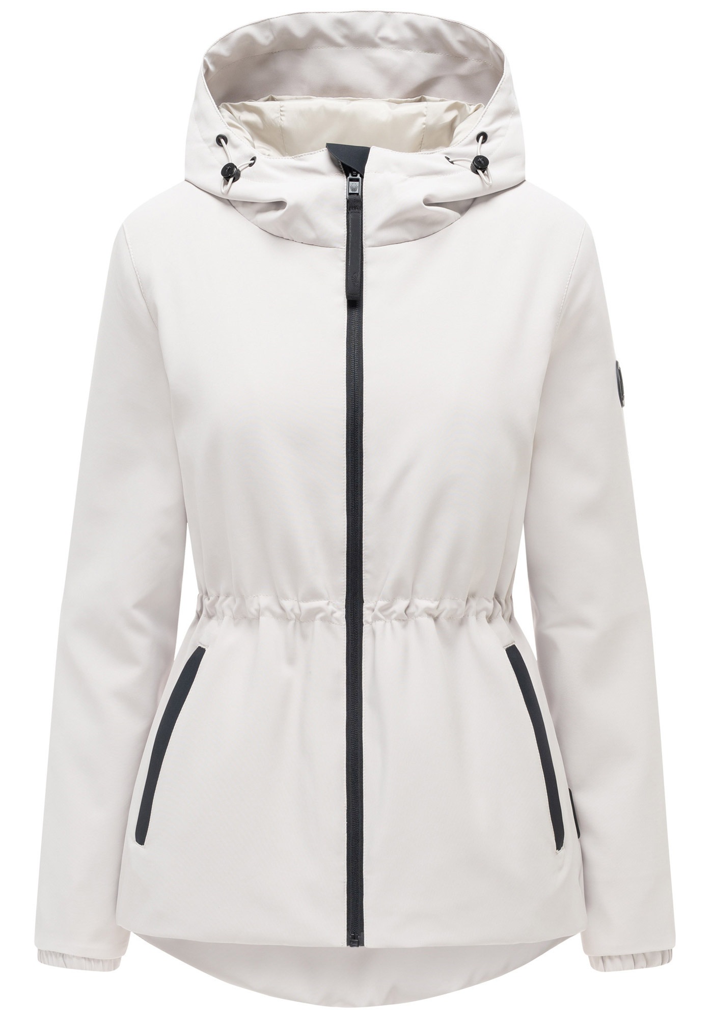 Outdoorjacke MARIKOO "Katzilein", Damen, Gr. XL, bone, Obermaterial: 100% Polyester; Futter: 100% Polyester; Wattierung: 100% Polyester; Ärmelfutter: 100% Polyester, Jacken Outdoorjacke, Leichte Übergangsjacke mit Kapuze und Kordelzug 3