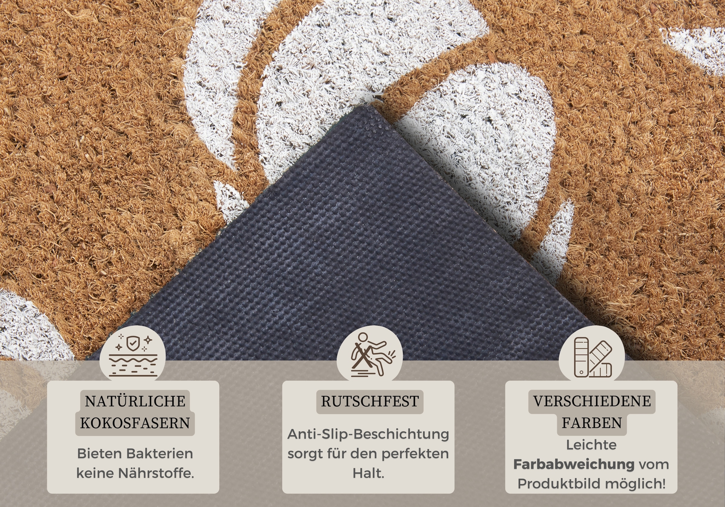 HANSE Home Fußmatte »Mix Mats Kokos Pumpkins, Türmatte«, rechteckig, 15 mm Höhe, Kokos, Schmutzfangmatte, Outdoor, Rutschfest, Innen, Kokosmatte, Flur