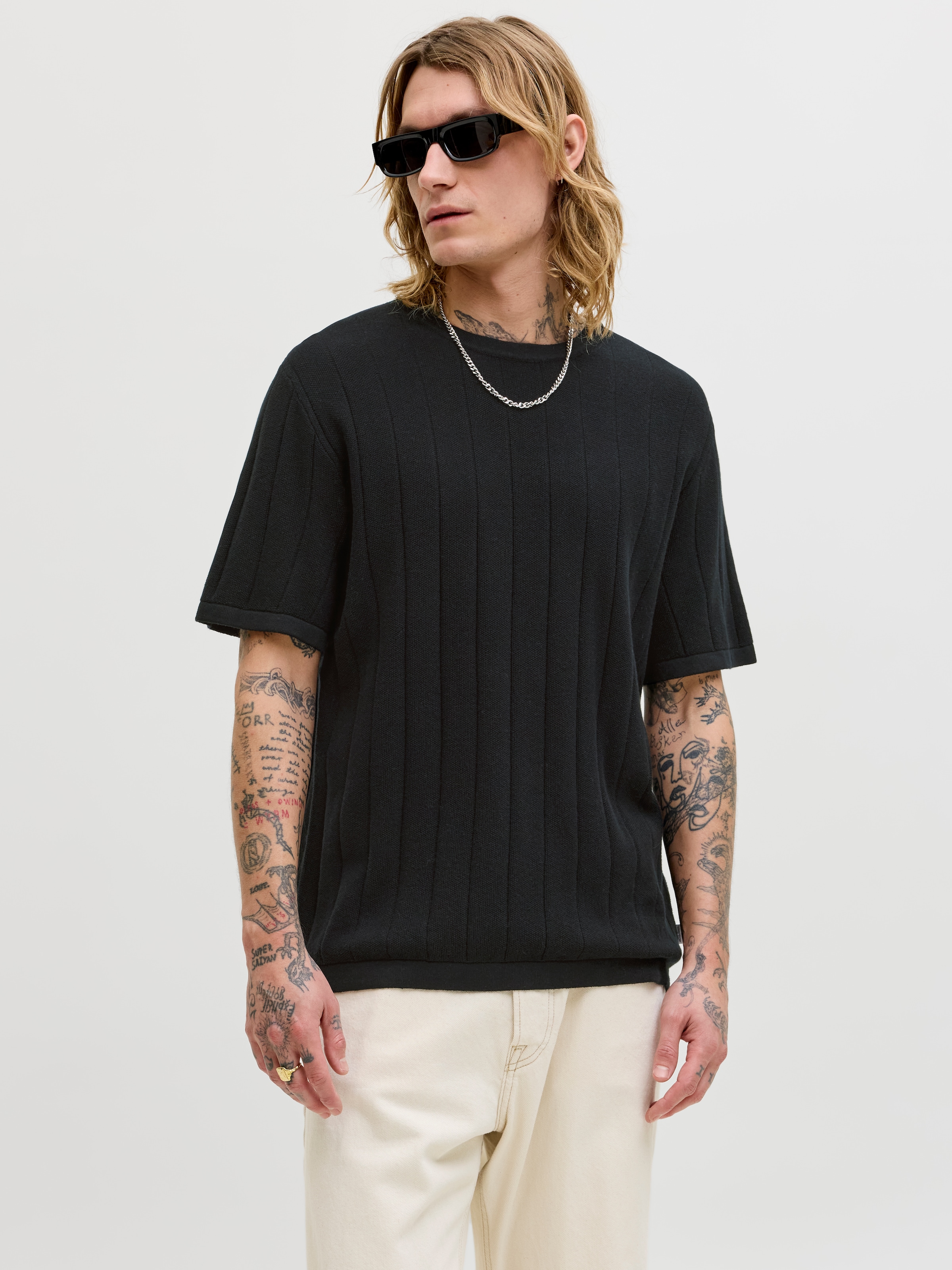 Jack & Jones T-shirt à Manches Courtes Ebradley Knit Black XL Homme
