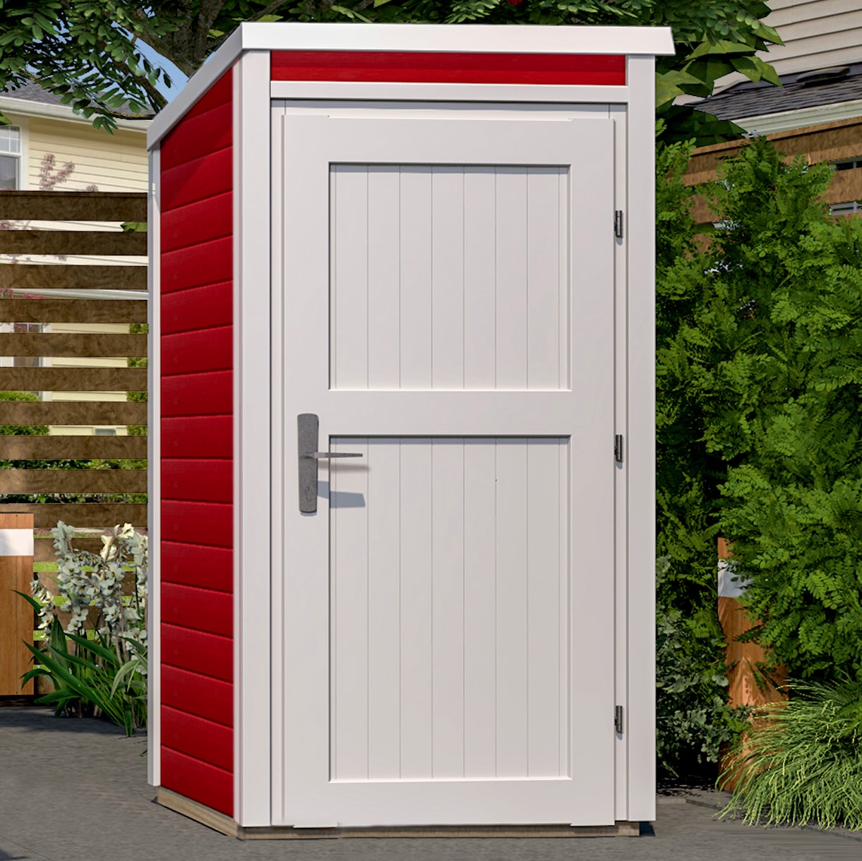 weka Garten-Geräteschrank, BxTxH: 97x100x200,5 cm, rot-naturfarben