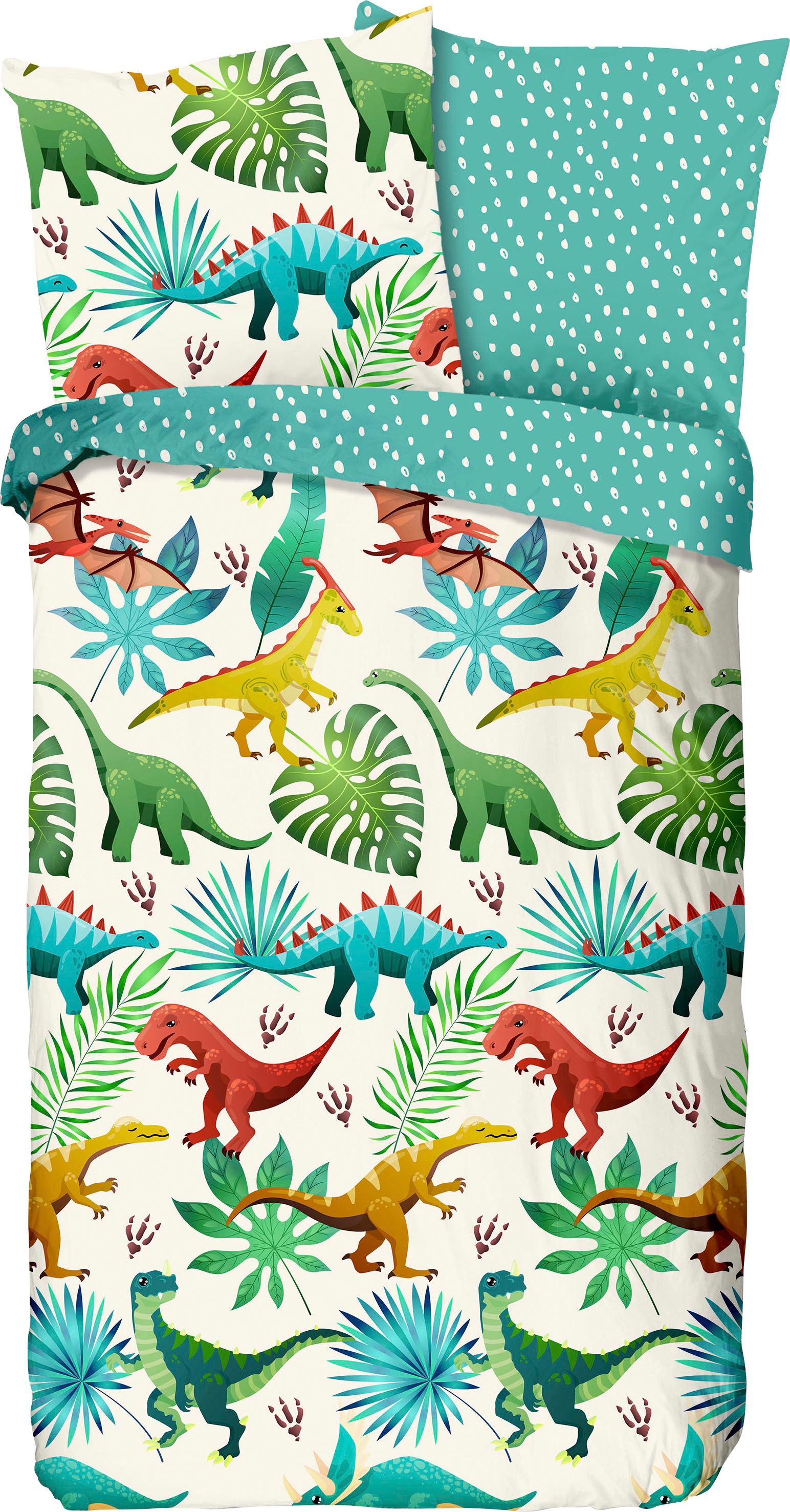 good morning Kinderbettwäsche »Dinos«, (2 tlg.), mit Dinosauriern bedruckt kaufen