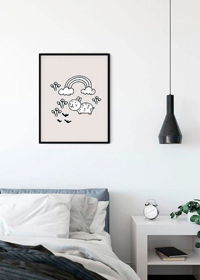 Komar Bild »Scribble Bunny« Tiere 1 Stk. tlg. Wandbild zur Dekoration - ohne Rahmen