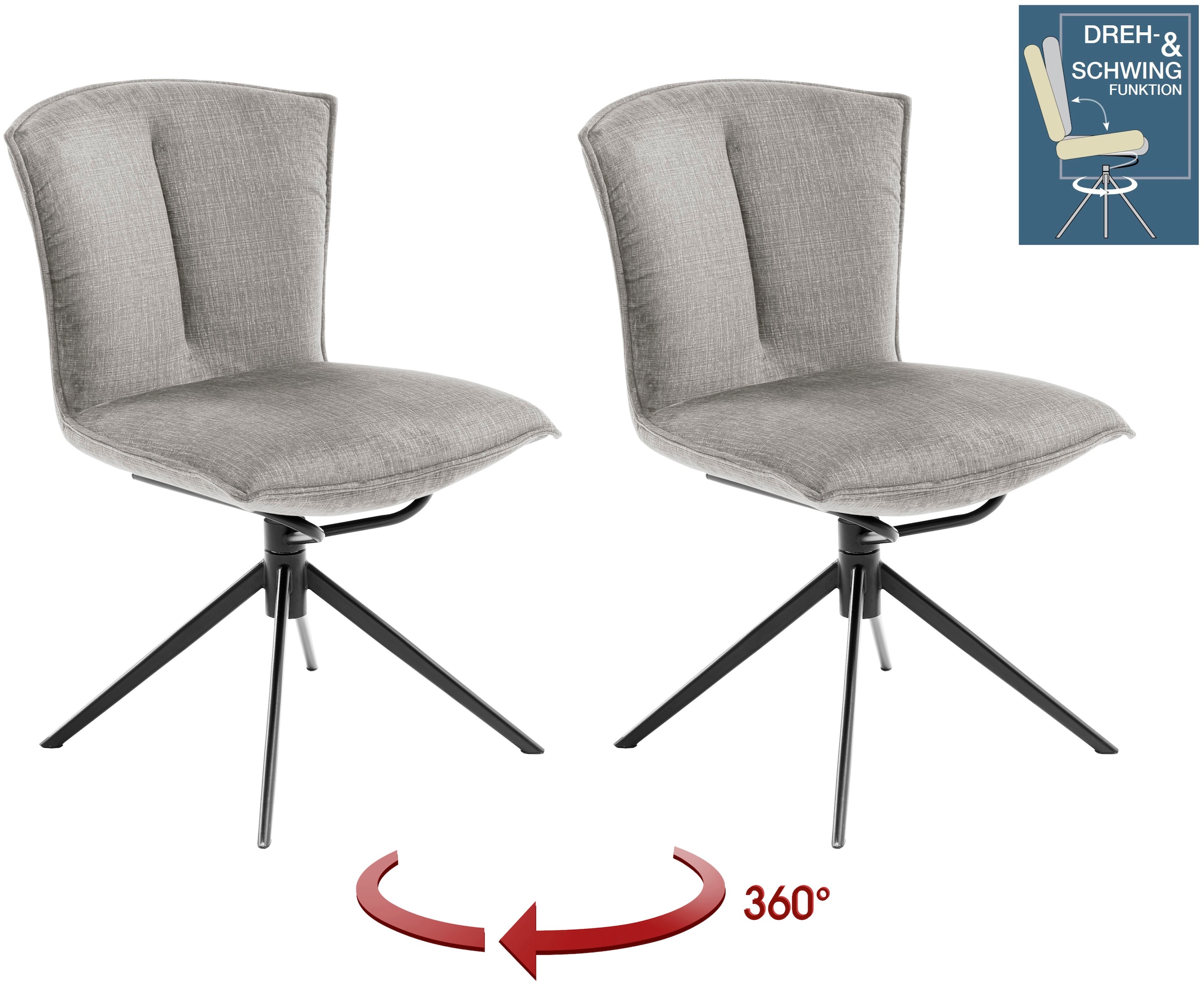 MCA furniture 4-Fußstuhl "NALON Esszimmerstuhl (2er Set) - Stuhl" (Set) 2 S günstig online kaufen