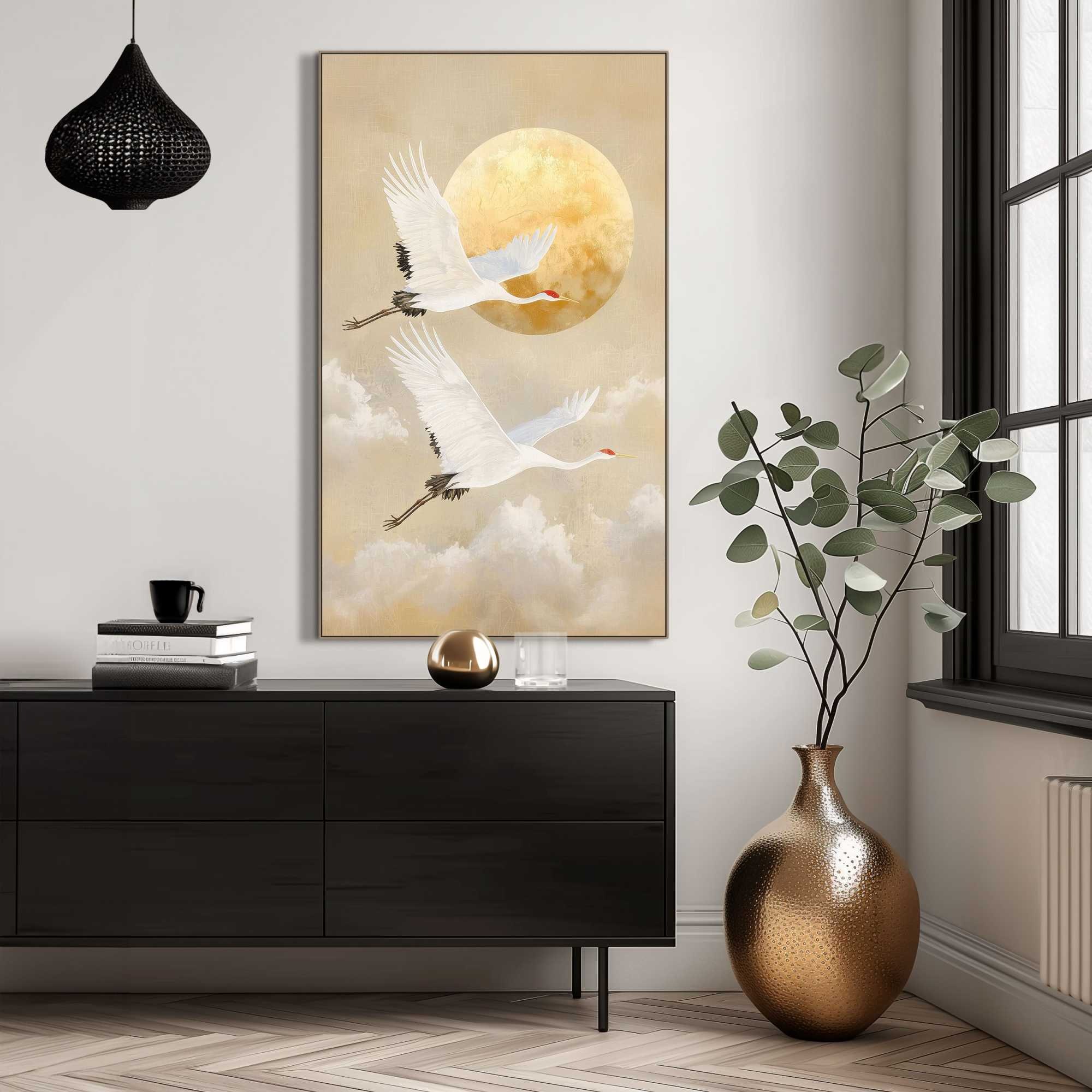 Reinders! Wandbild »Vögel im Mondlicht«, Wohnzimmer - Braun - MDF - Tiere - 70x118 cm