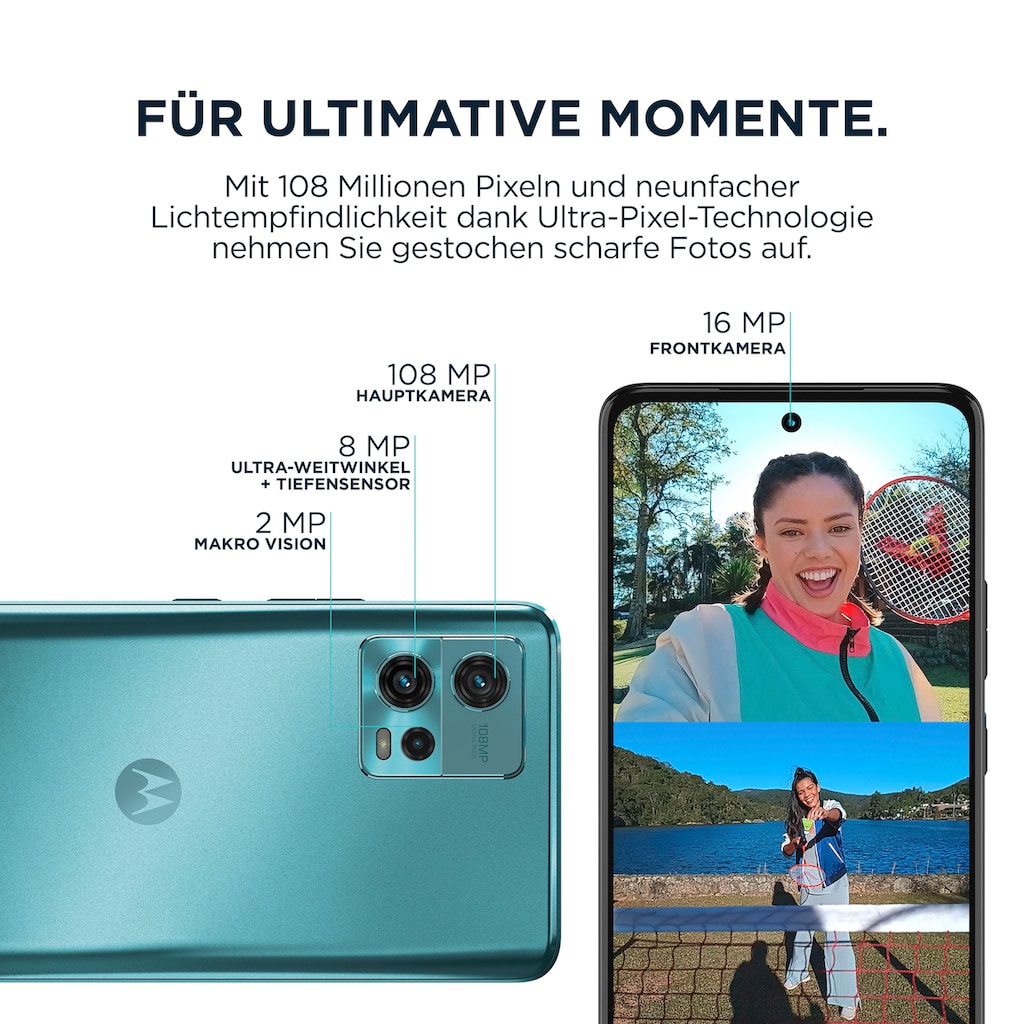 Motorola Smartphone »g72«, Polar Blue, 16,76 cm/6,6 Zoll, 128 GB Speicherplatz, 108 MP Kamera