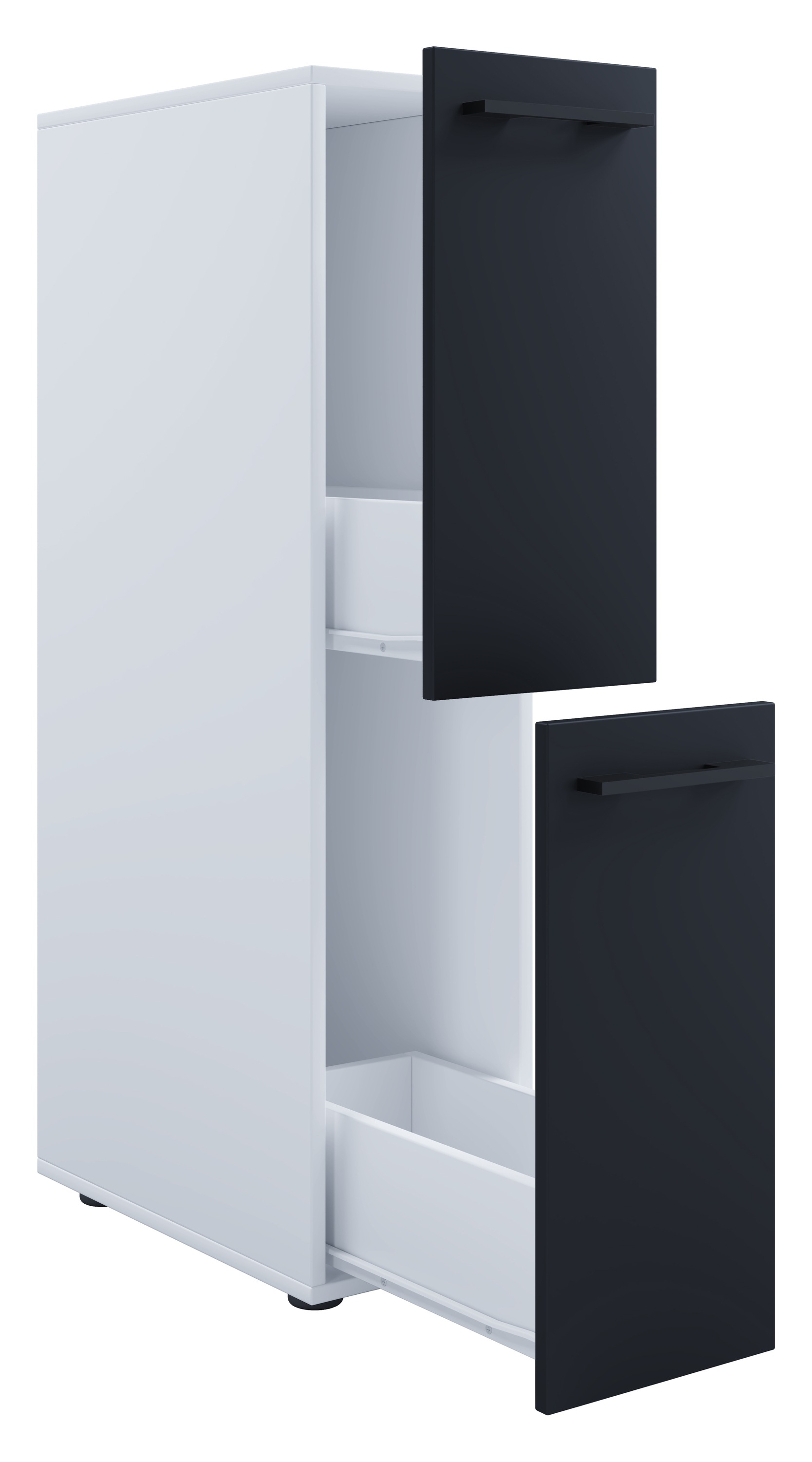 VCM Hochschrank »VCM Badmöbel Nischenschrank | Maße: H. 110 x B. 25 x T. 50 cm | 2Schubladen - Sadilo L«, (1 St.)