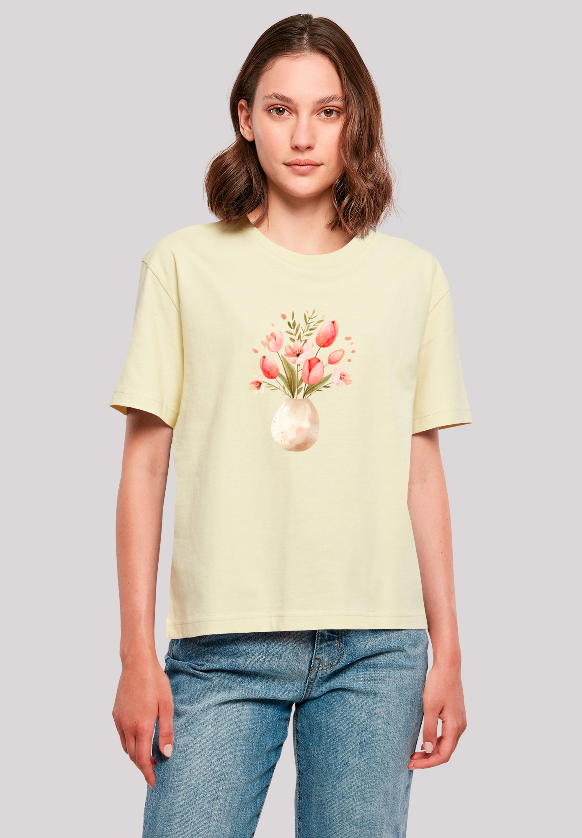 F4NT4STIC T-Shirt "Rosa Frühlingsblumenstrauß in Vase", Premium Qualität günstig online kaufen