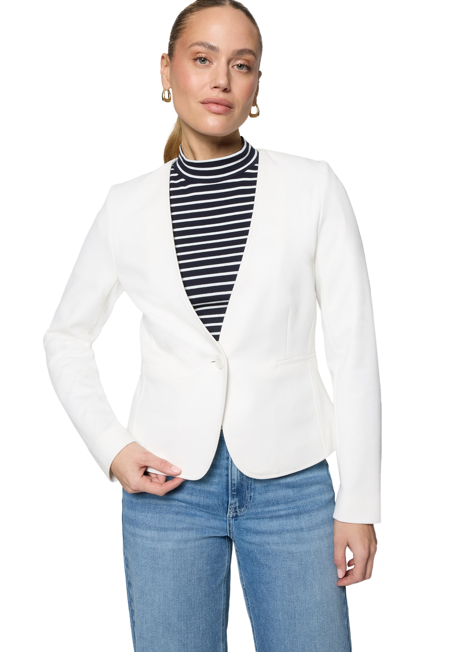 Zero Jackenblazer "Damen mit Paspeltaschen" Plain/ohne Details günstig online kaufen