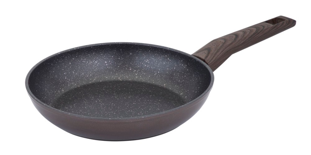 RESTO Kitchenware Bratpfanne "Carina, Universalpfanne mit holzähnlichem Soft-Touch-Griff" Aluminium 1 Stk. tlg. mit Marmor-Antihaftbeschichtung, 4-lagig, für alle Herdarten geeignet