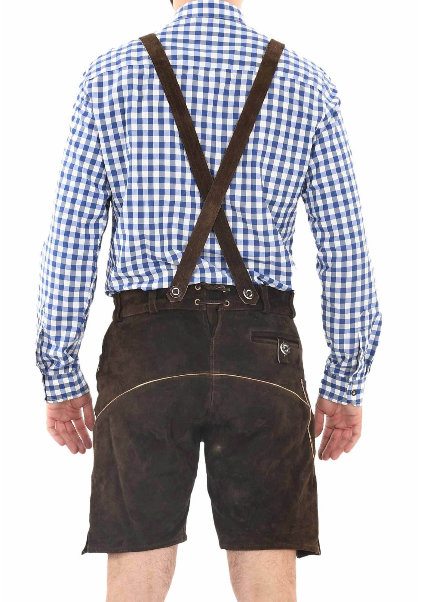 Alessandro Salvarini Trachtenlederhose »ASFerdl«, Lederhose in Trachtenstil in kurzer Schnittform aus Echtleder