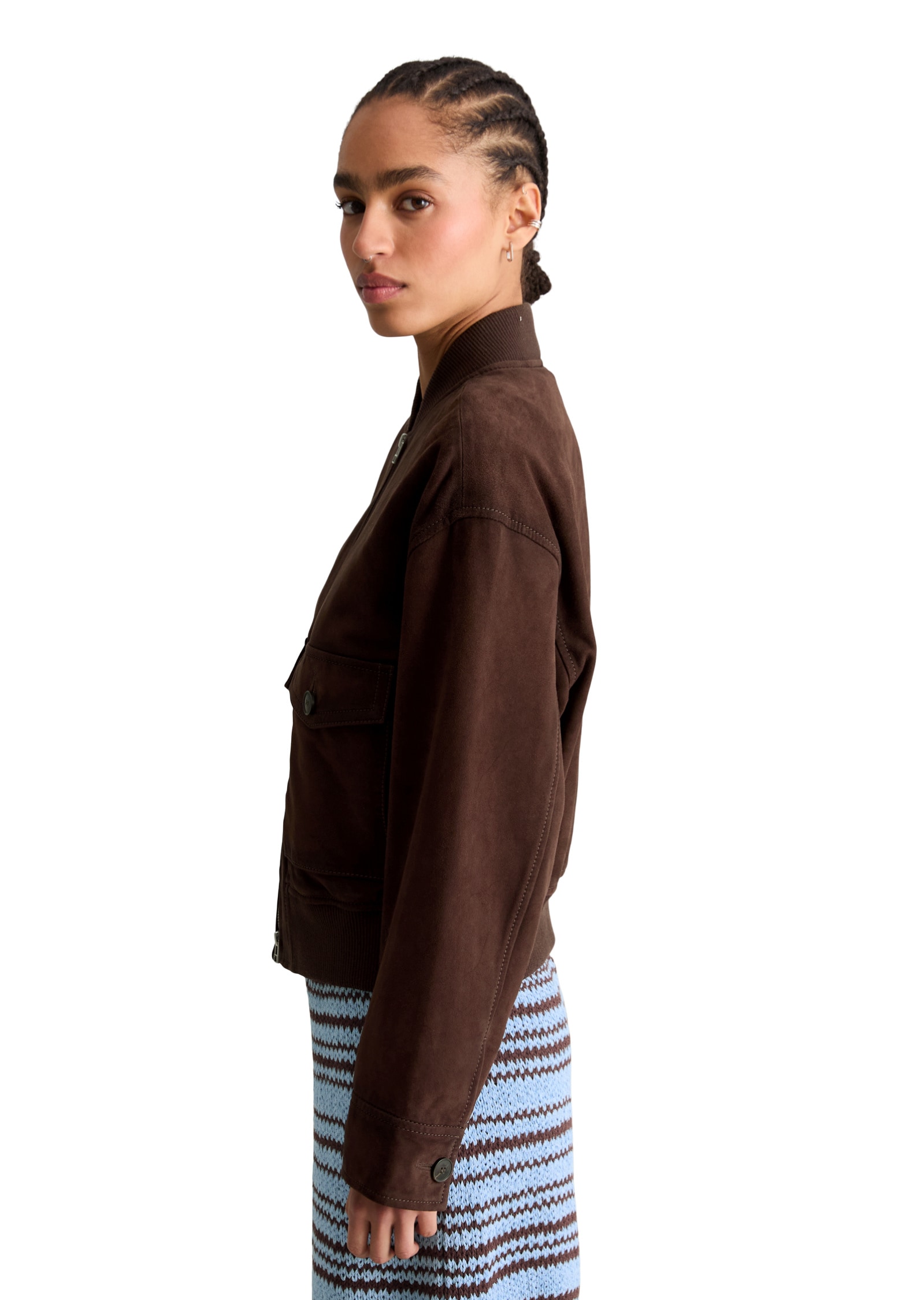 Marc O'Polo DENIM Lederjacke »aus weichem Ziegenveloursleder«