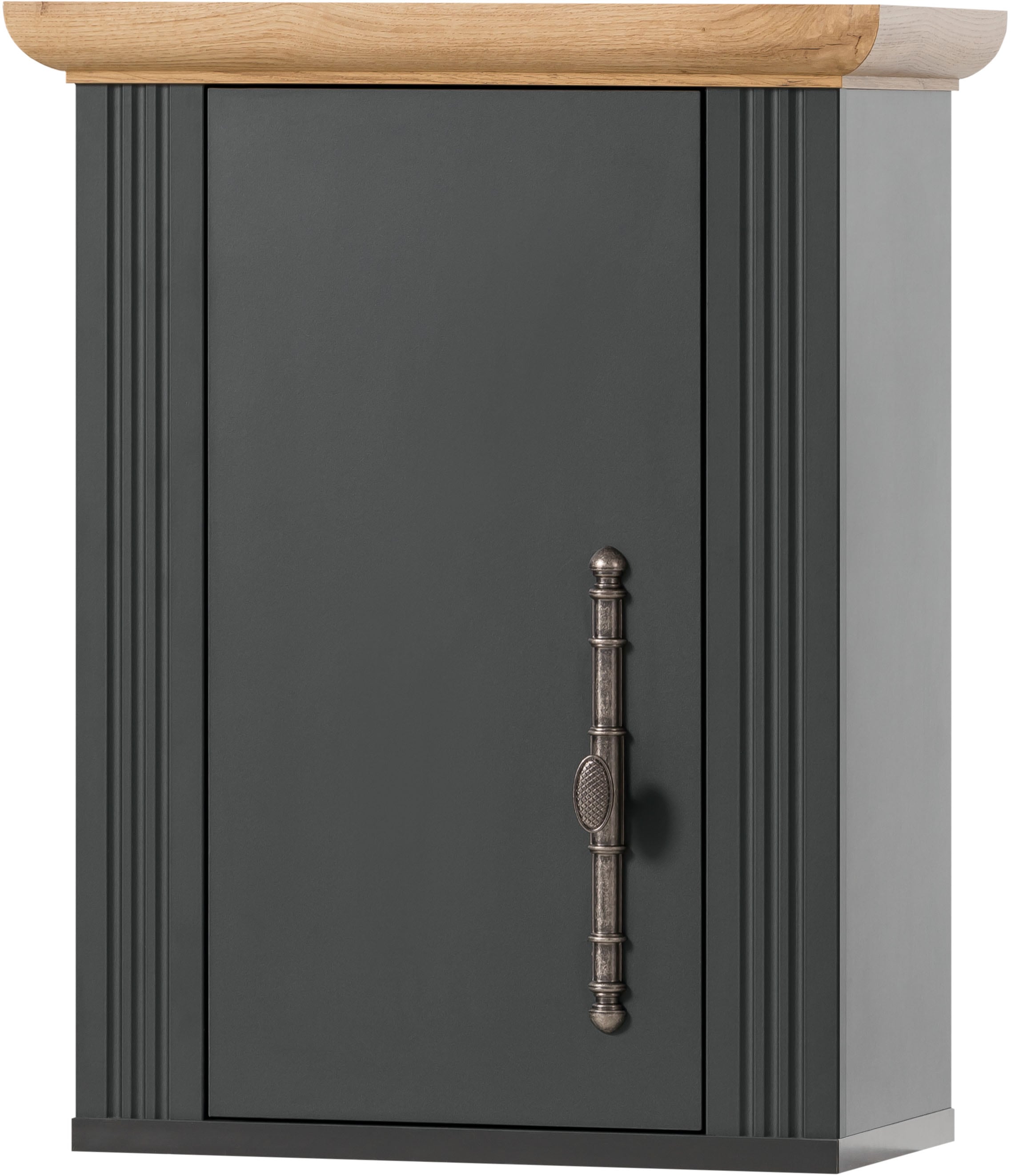 KOCHSTATION Küchenzeile »KS-Westminster, Pantryküche im Landhaus Stil, hochwertige Metallgriffe«, (Set), Breite 194 cm, Kommode, Wandpaneel, Hängeschrank und Herdumbau